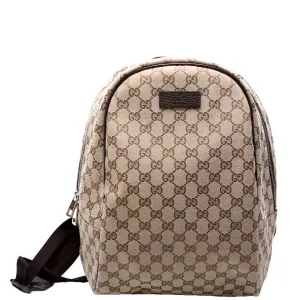 449906 GG Canvas Travel Backpack Brown