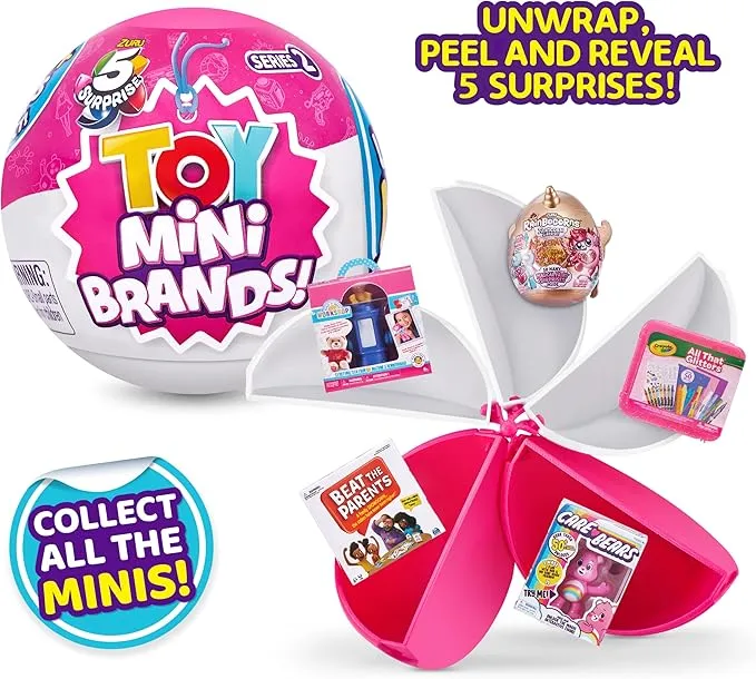 5 SURPRISE Toy Mini Brands Series 2 by ZURU (Collectors Case   3 Pack Capsules)
