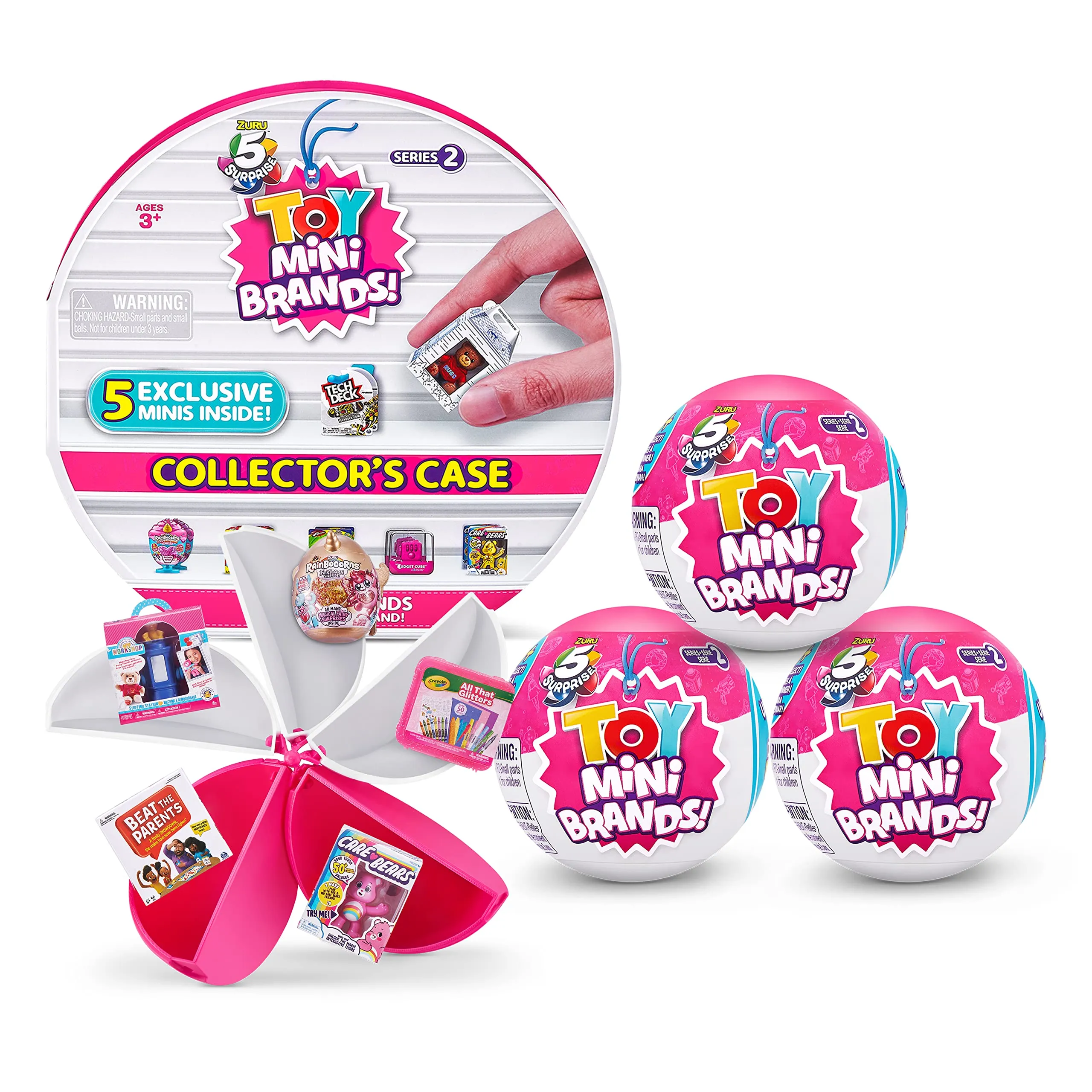 5 SURPRISE Toy Mini Brands Series 2 by ZURU (Collectors Case   3 Pack Capsules)
