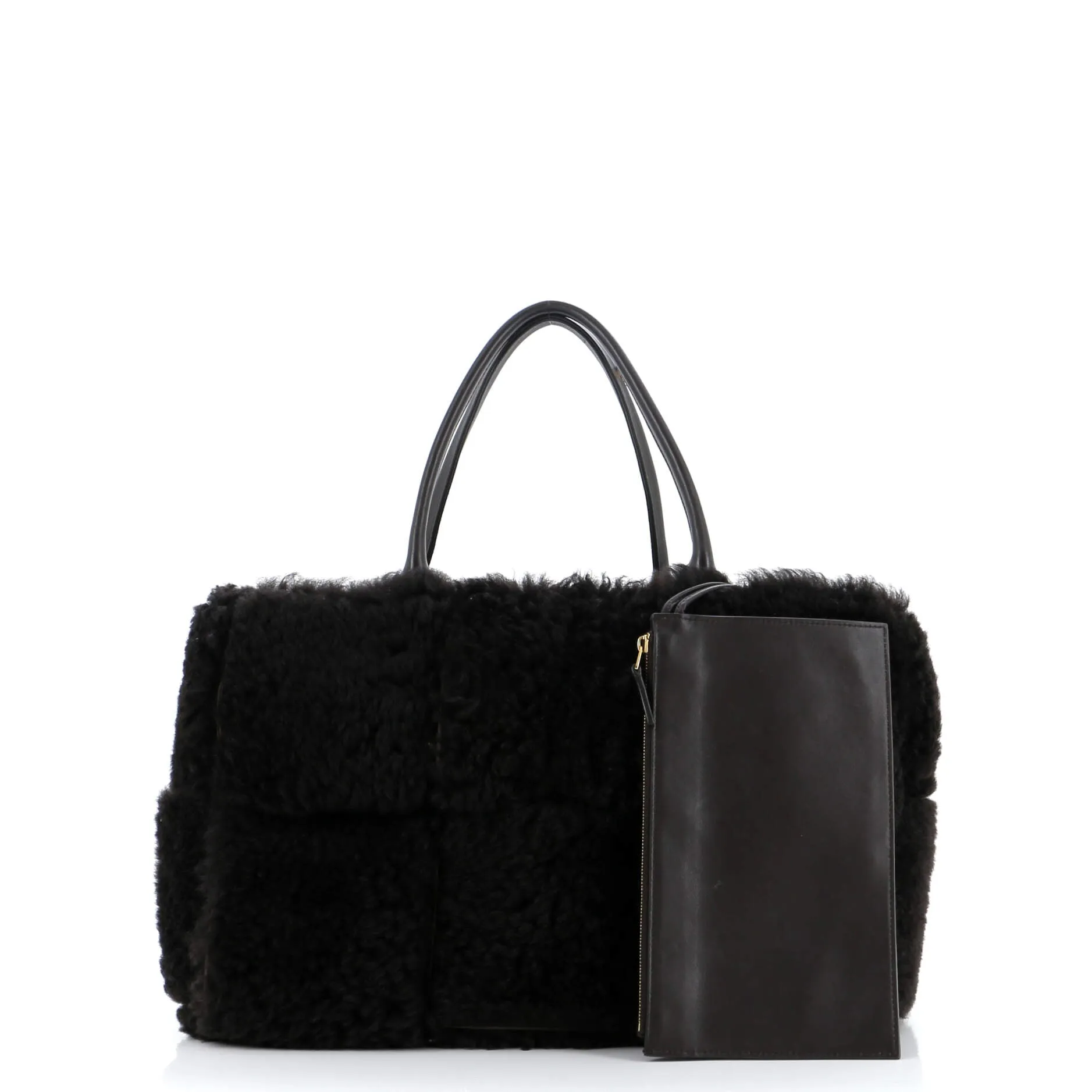 Arco Tote Intrecciato Shearling Small