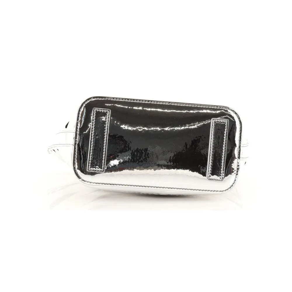 Balenciaga Neo Basket Metallic Silver Leather Small Satchel Bag 630708