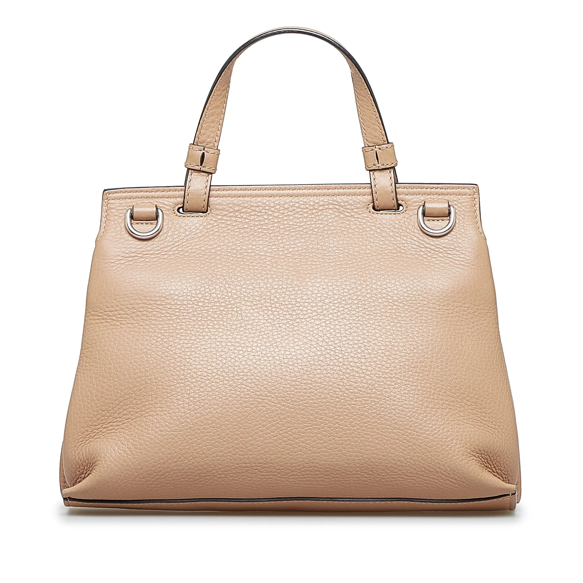 Beige Gucci Small Bamboo Daily Satchel