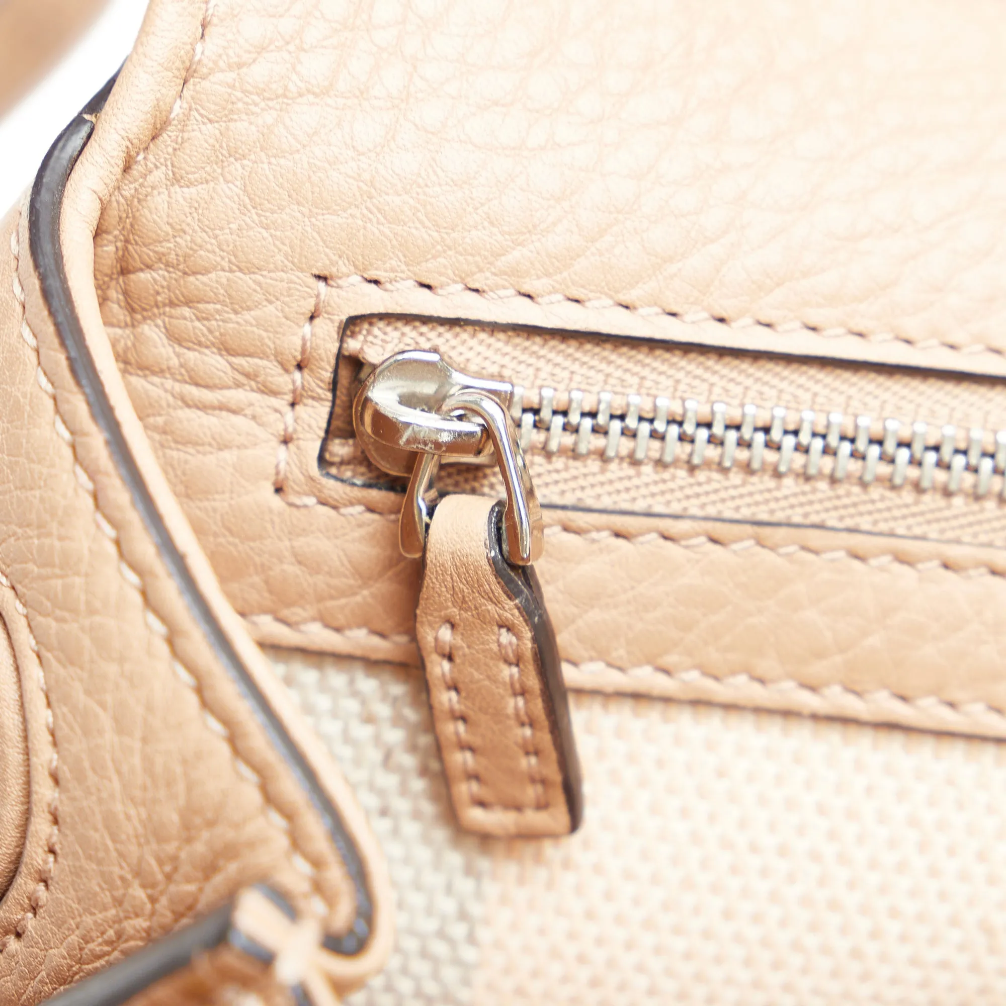 Beige Gucci Small Bamboo Daily Satchel