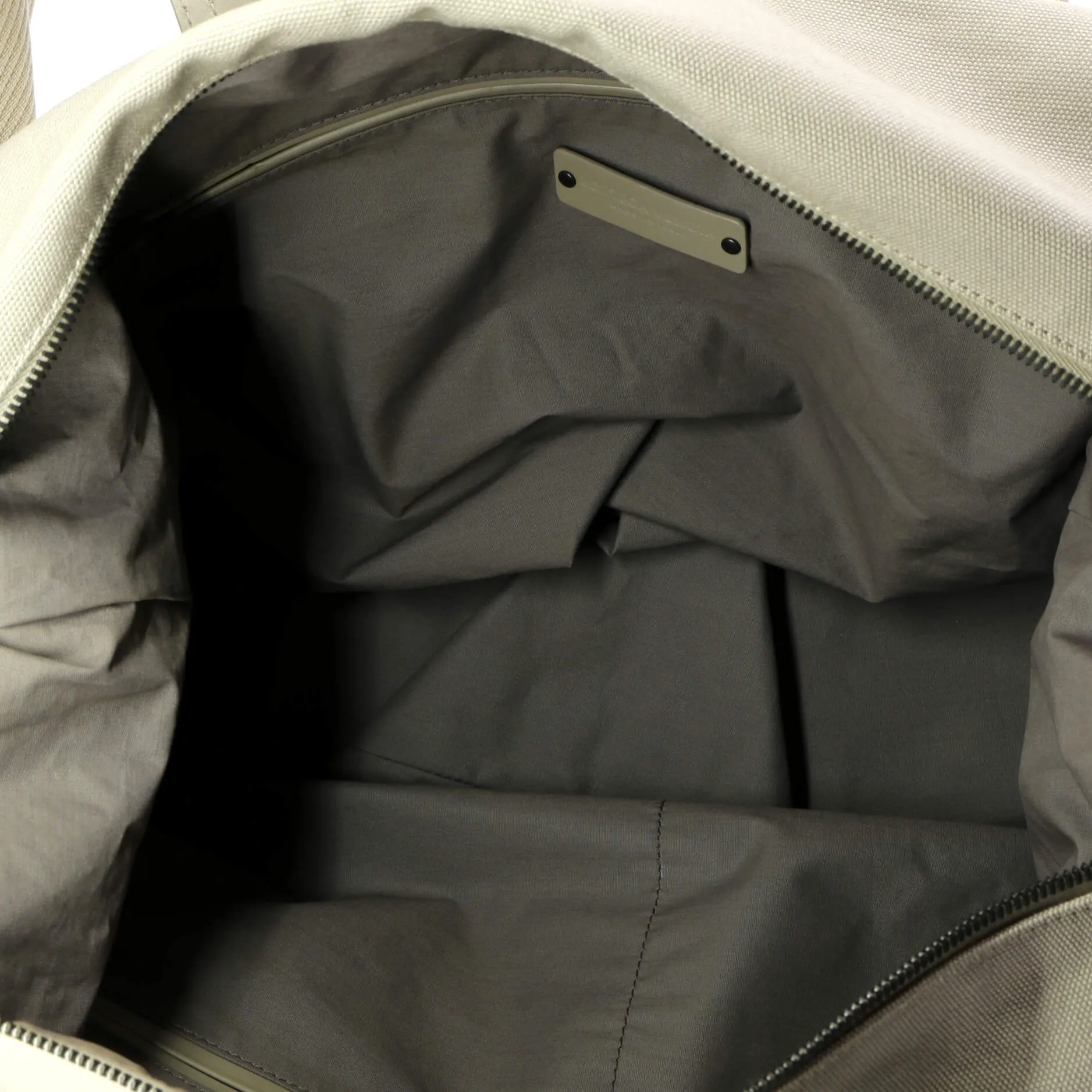 Belted Duffle Bag Canvas with Intrecciato Nappa Detail Medium