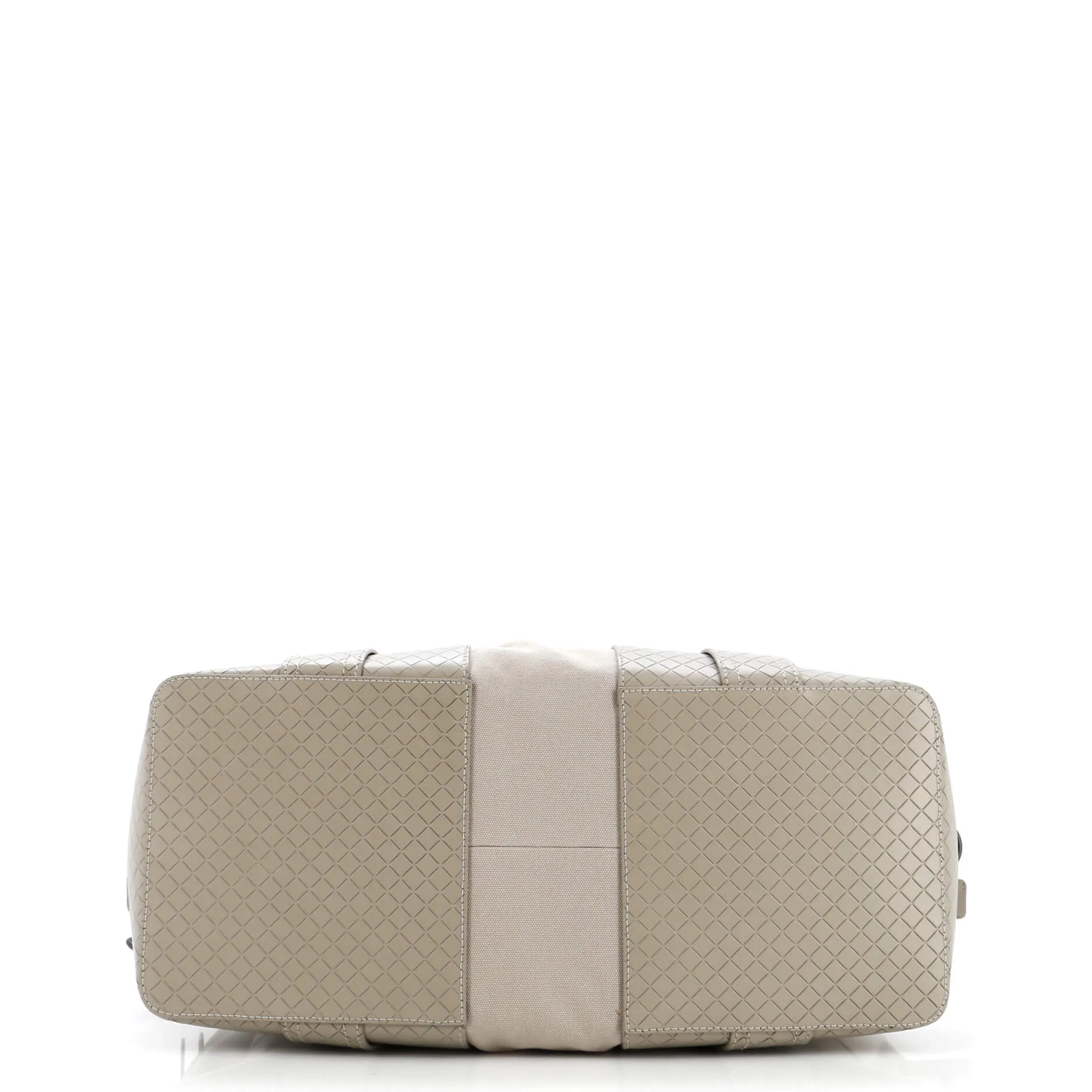 Belted Duffle Bag Canvas with Intrecciato Nappa Detail Medium