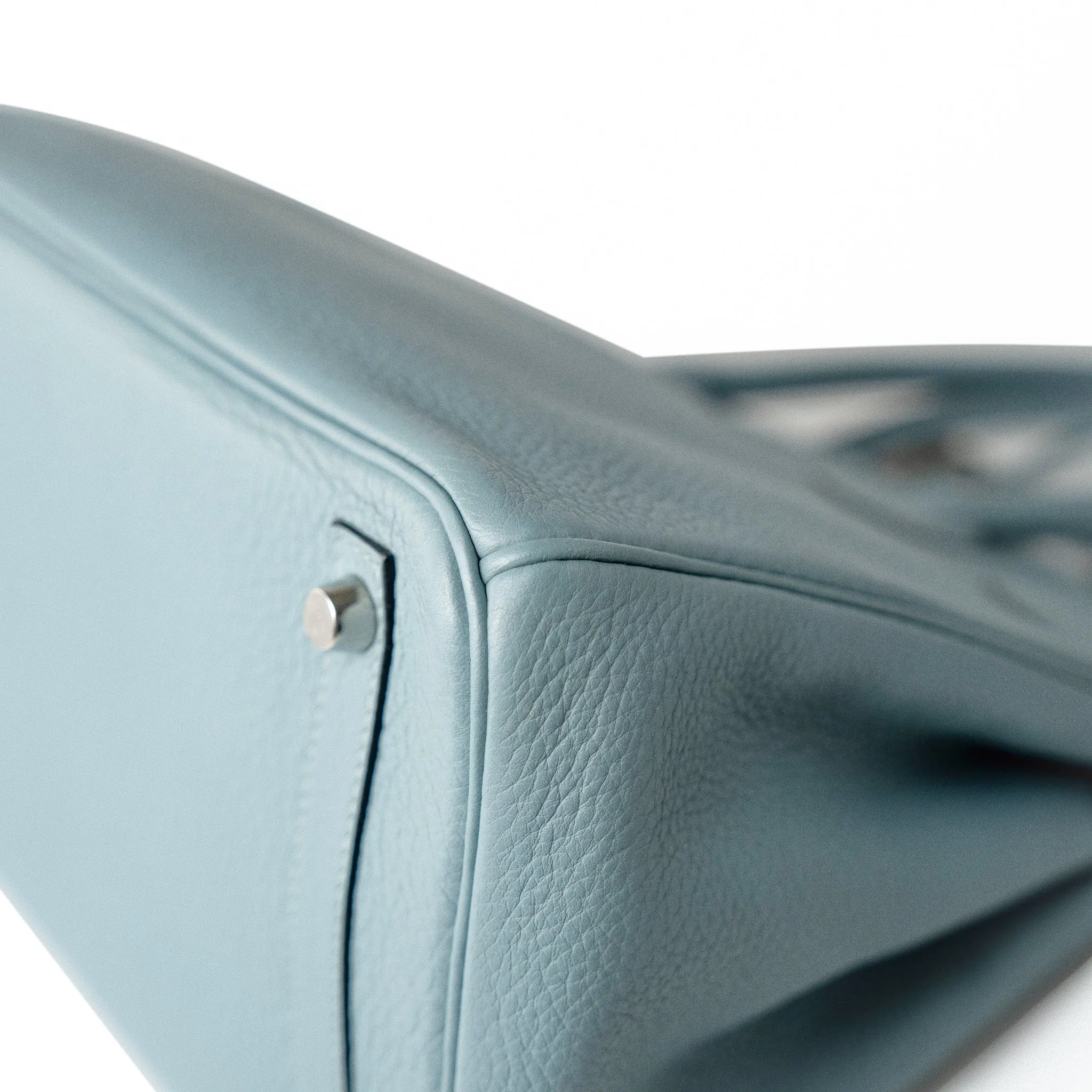 Birkin 30 Blue Ciel Clemence Palladium Plated M Square Stamp