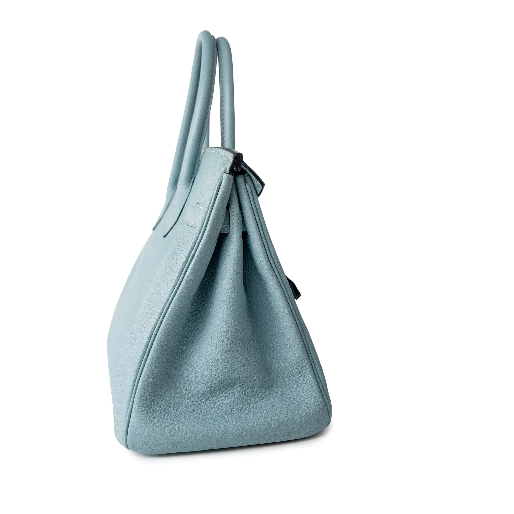 Birkin 30 Blue Ciel Clemence Palladium Plated M Square Stamp