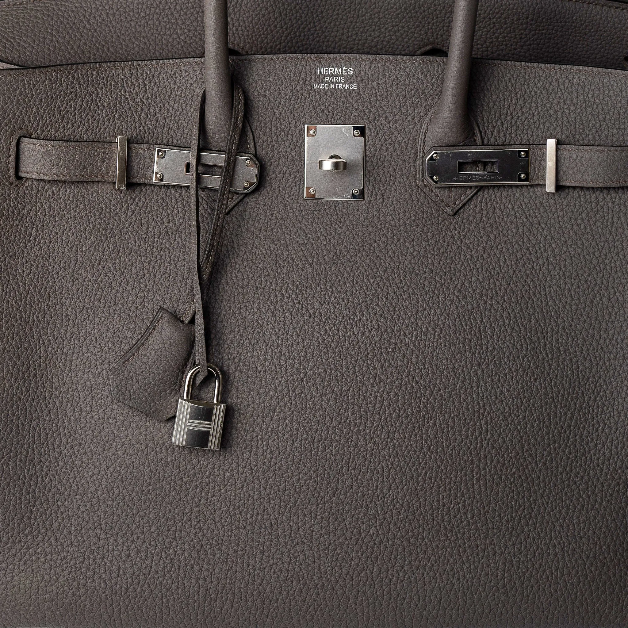 Birkin 35 Etain Veau Togo Leather Palladium Plated 2017 A