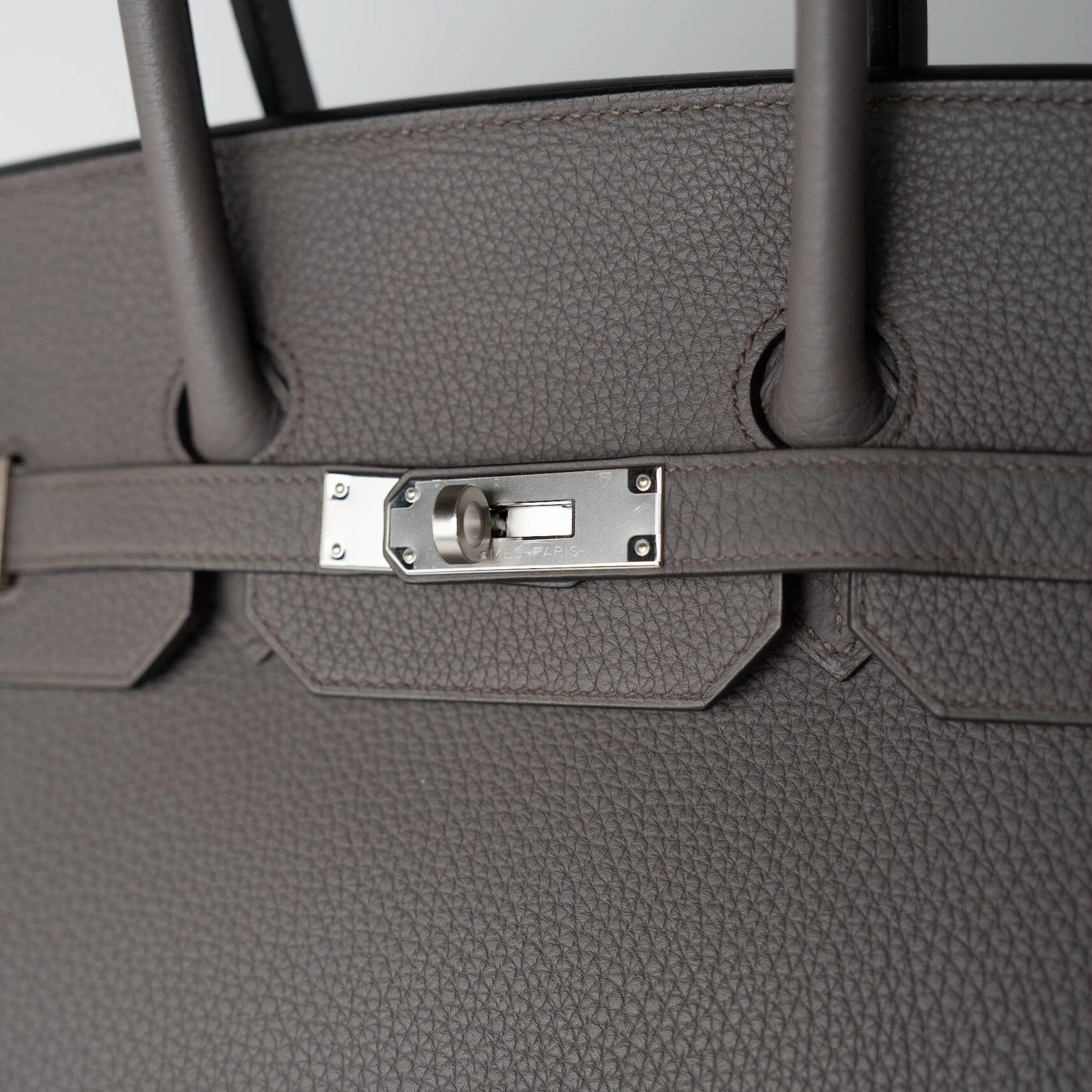 Birkin 35 Etain Veau Togo Leather Palladium Plated 2017 A