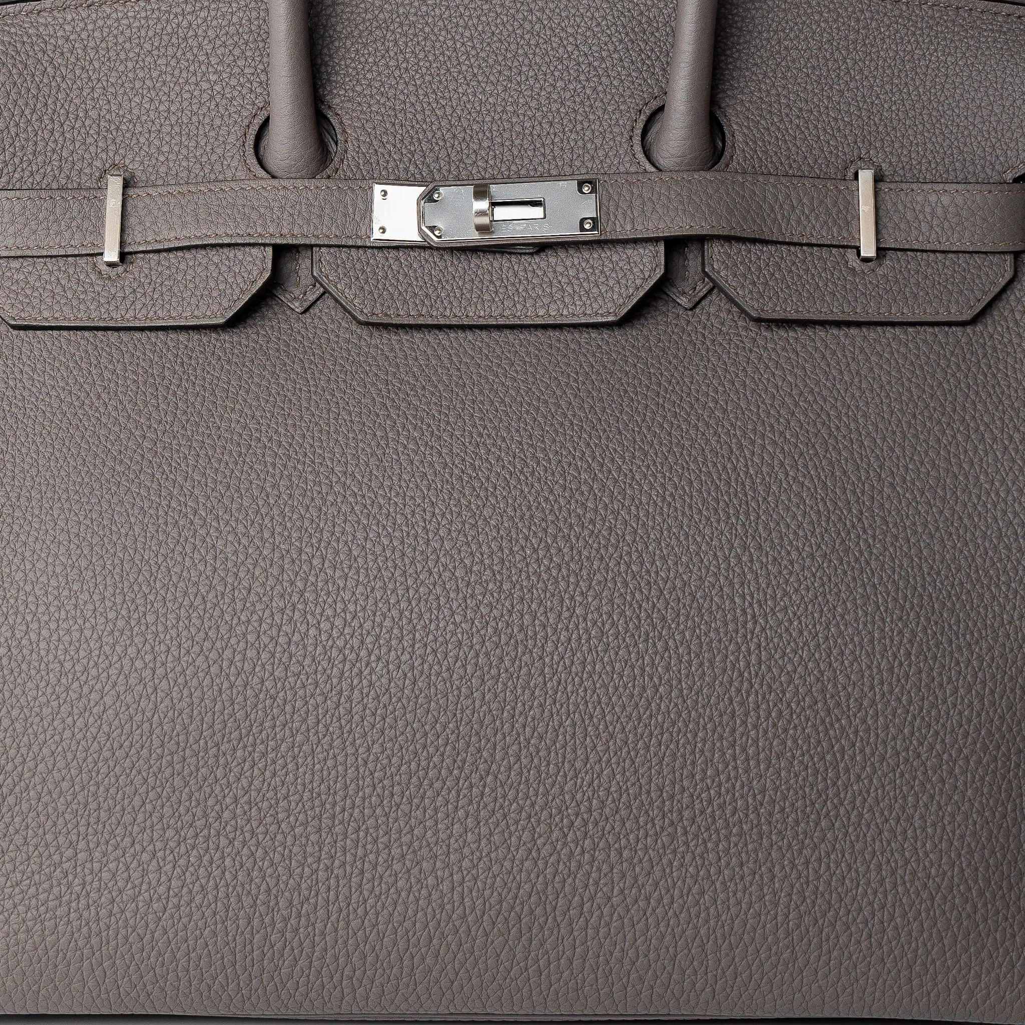 Birkin 35 Etain Veau Togo Leather Palladium Plated 2017 A
