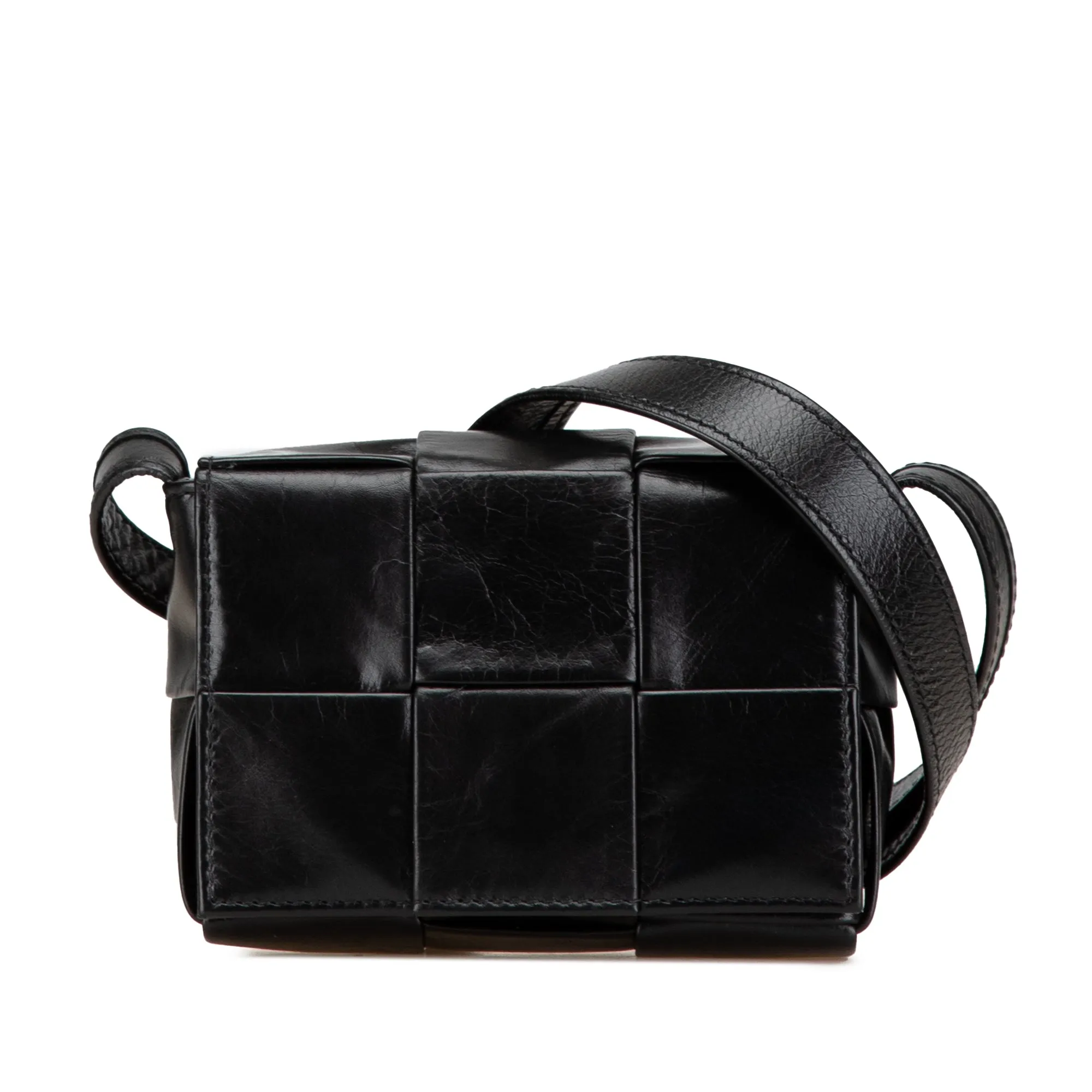 Black Bottega Veneta Candy Nappa Intrecciato Cassette Crossbody