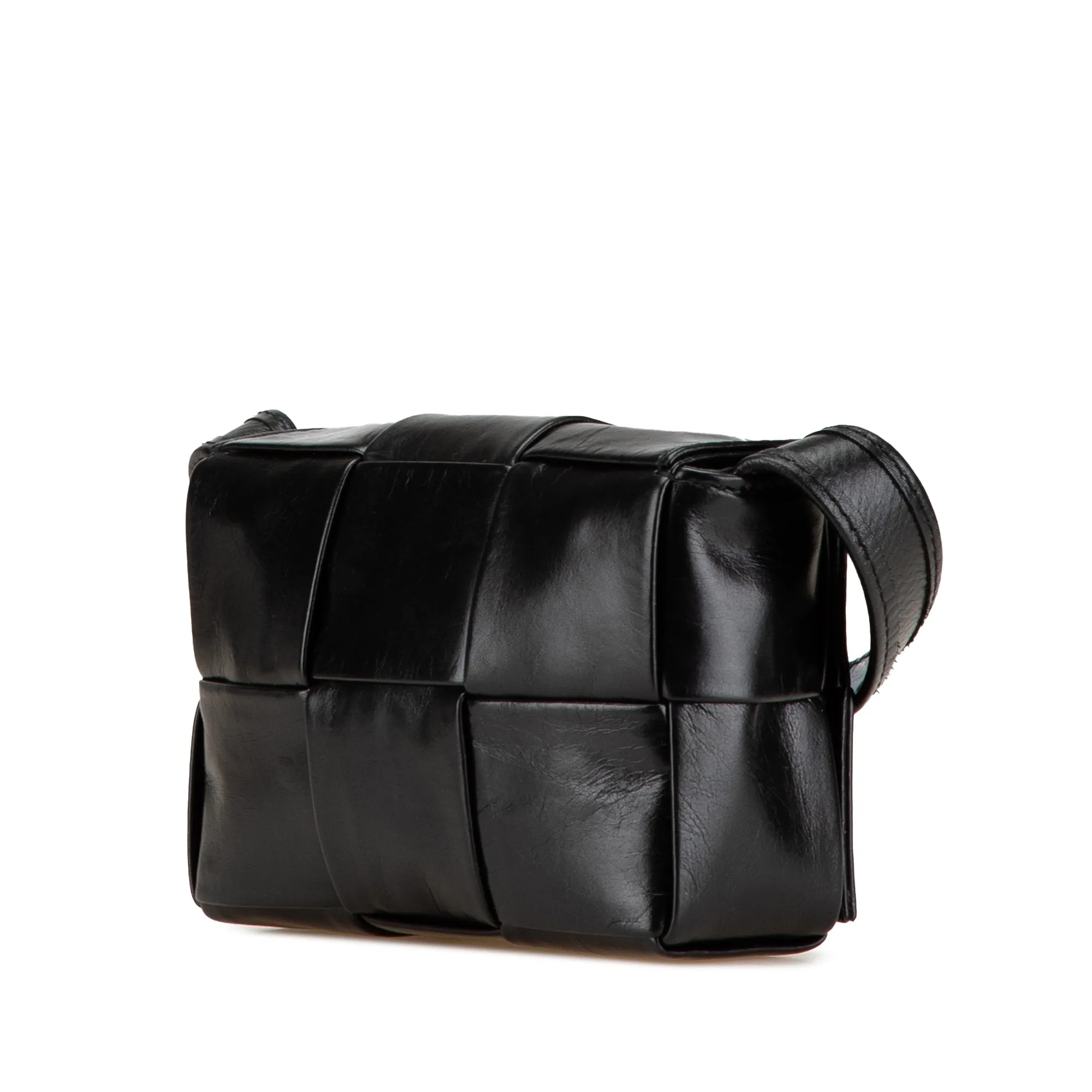 Black Bottega Veneta Candy Nappa Intrecciato Cassette Crossbody
