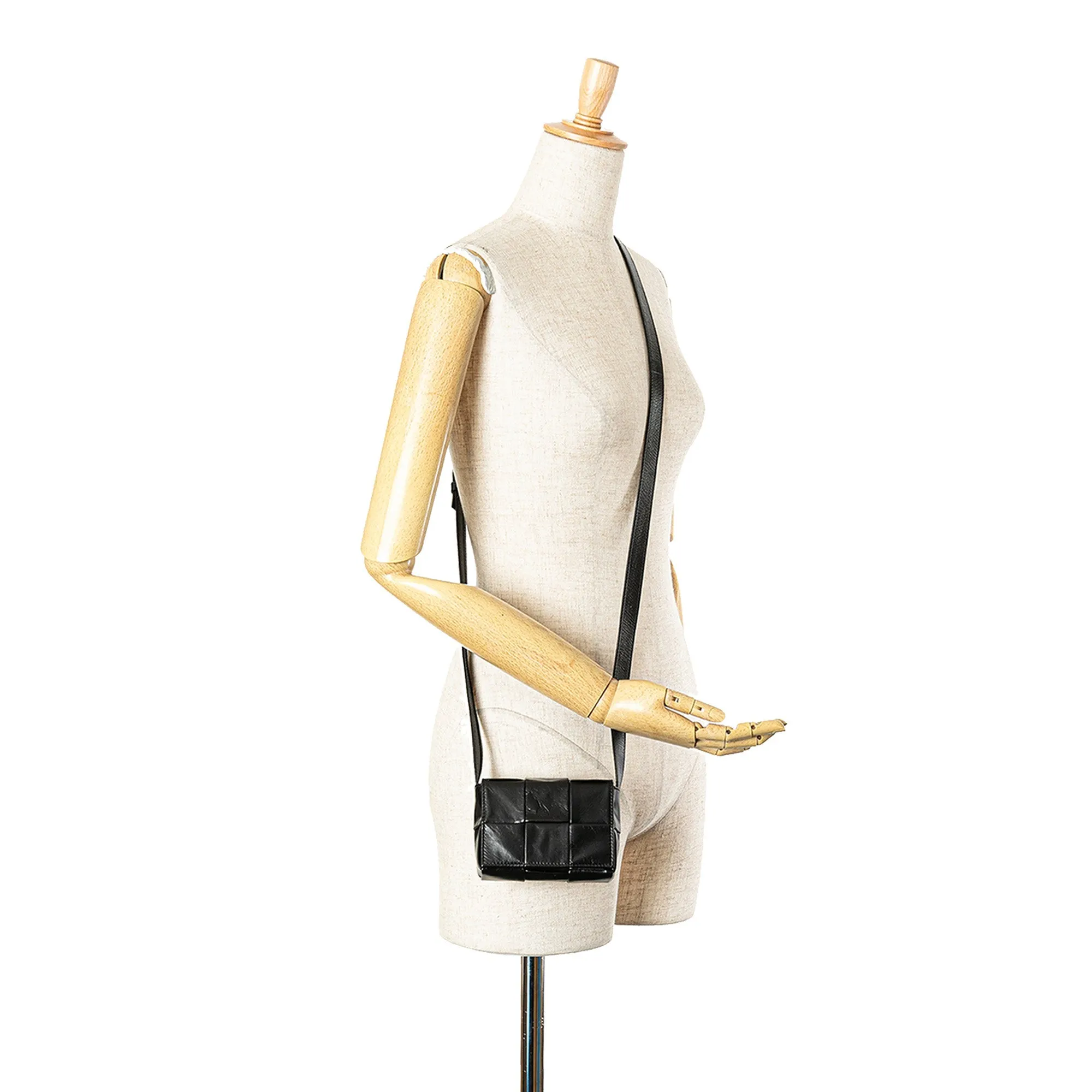 Black Bottega Veneta Candy Nappa Intrecciato Cassette Crossbody