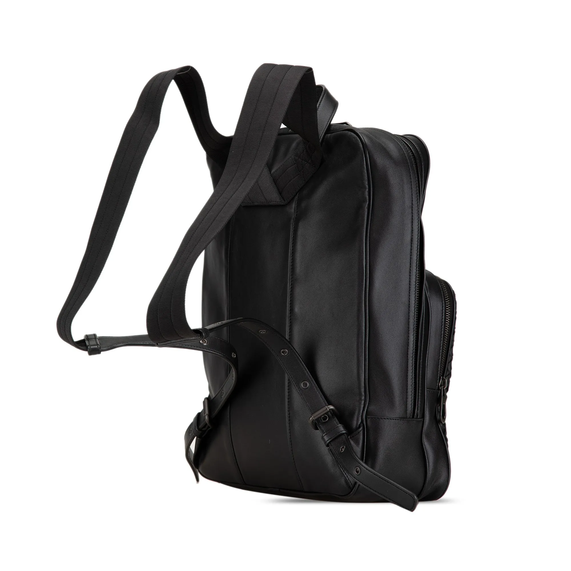 Black Bottega Veneta Intrecciato Backpack
