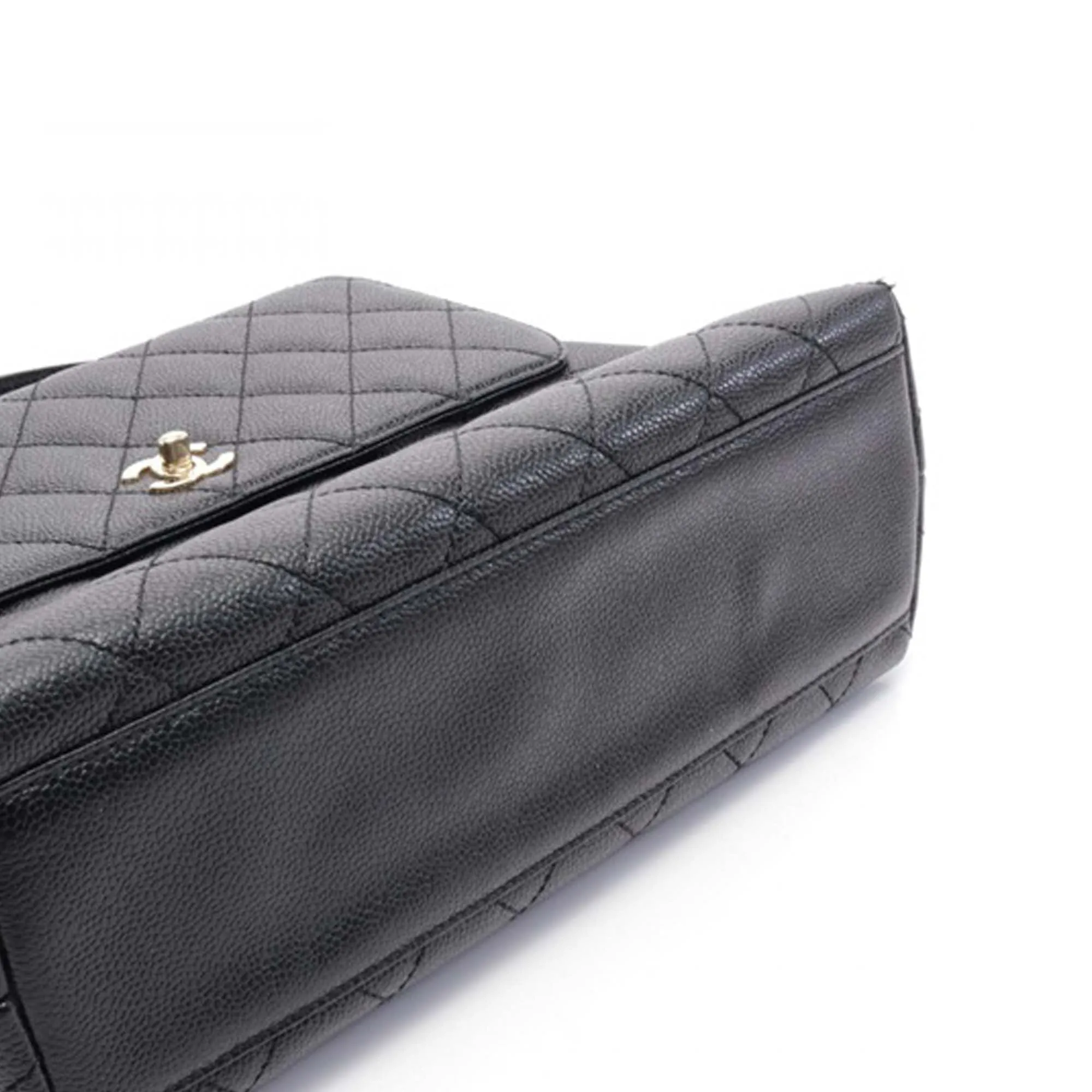 Black Chanel Caviar Kelly Top Handle Bag