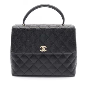 Black Chanel Caviar Kelly Top Handle Bag