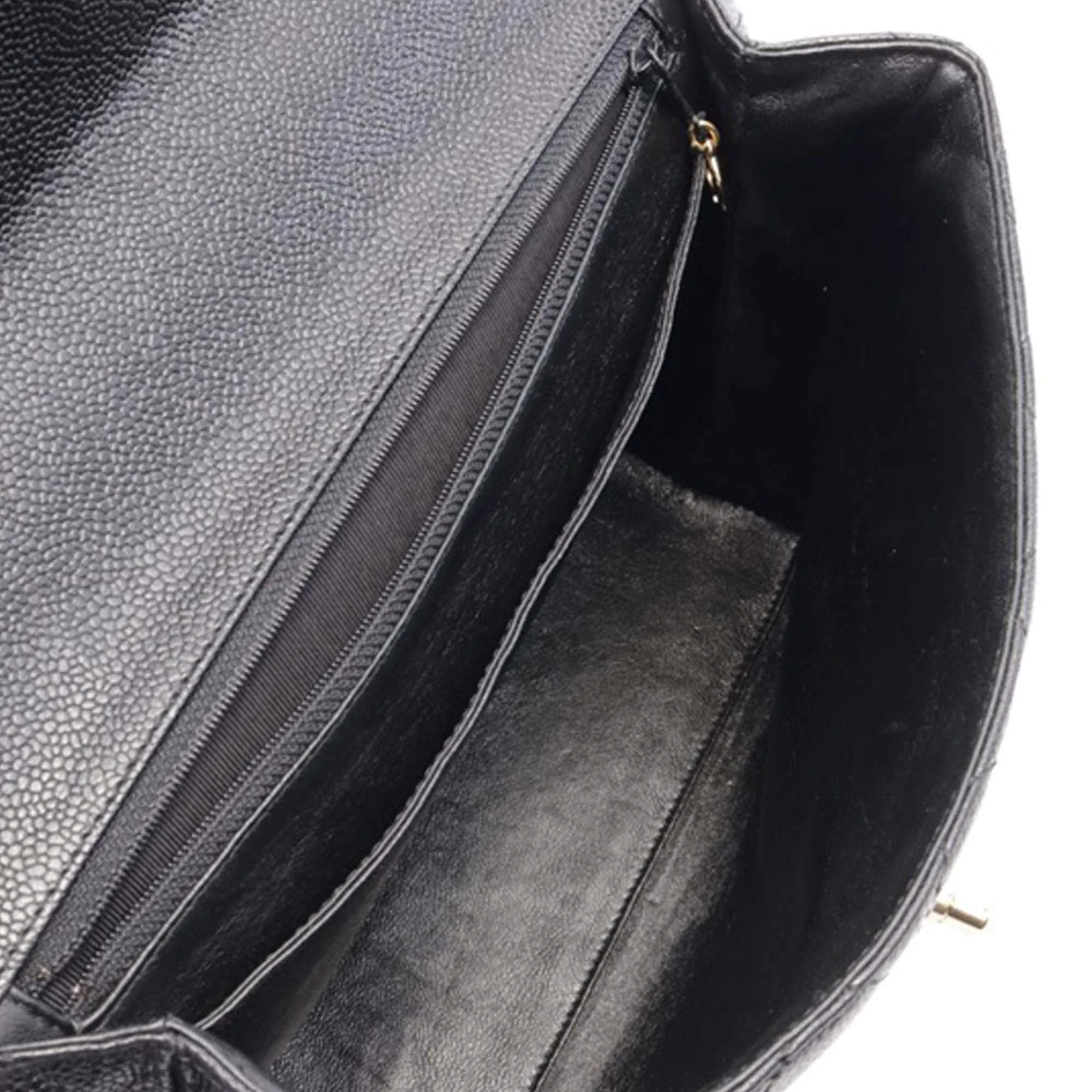 Black Chanel Caviar Kelly Top Handle Bag