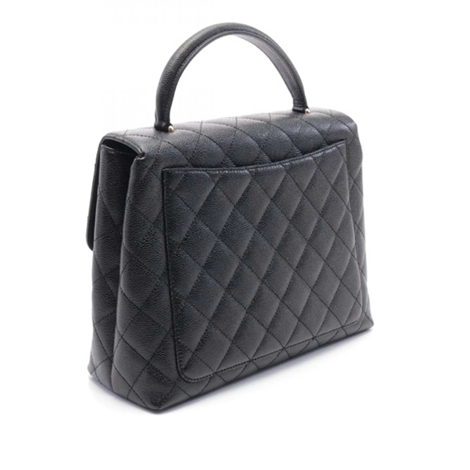 Black Chanel Caviar Kelly Top Handle Bag