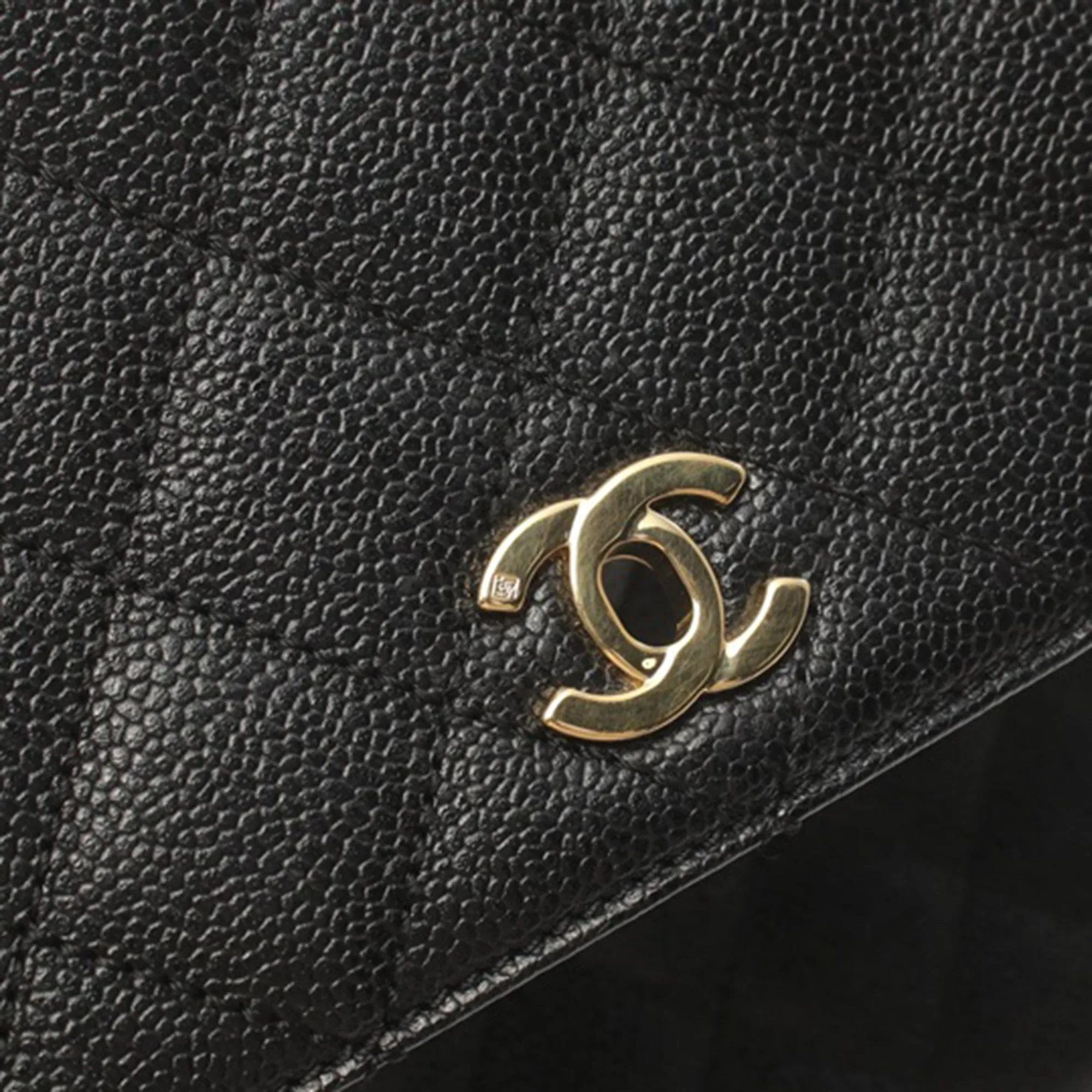 Black Chanel Caviar Kelly Top Handle Bag