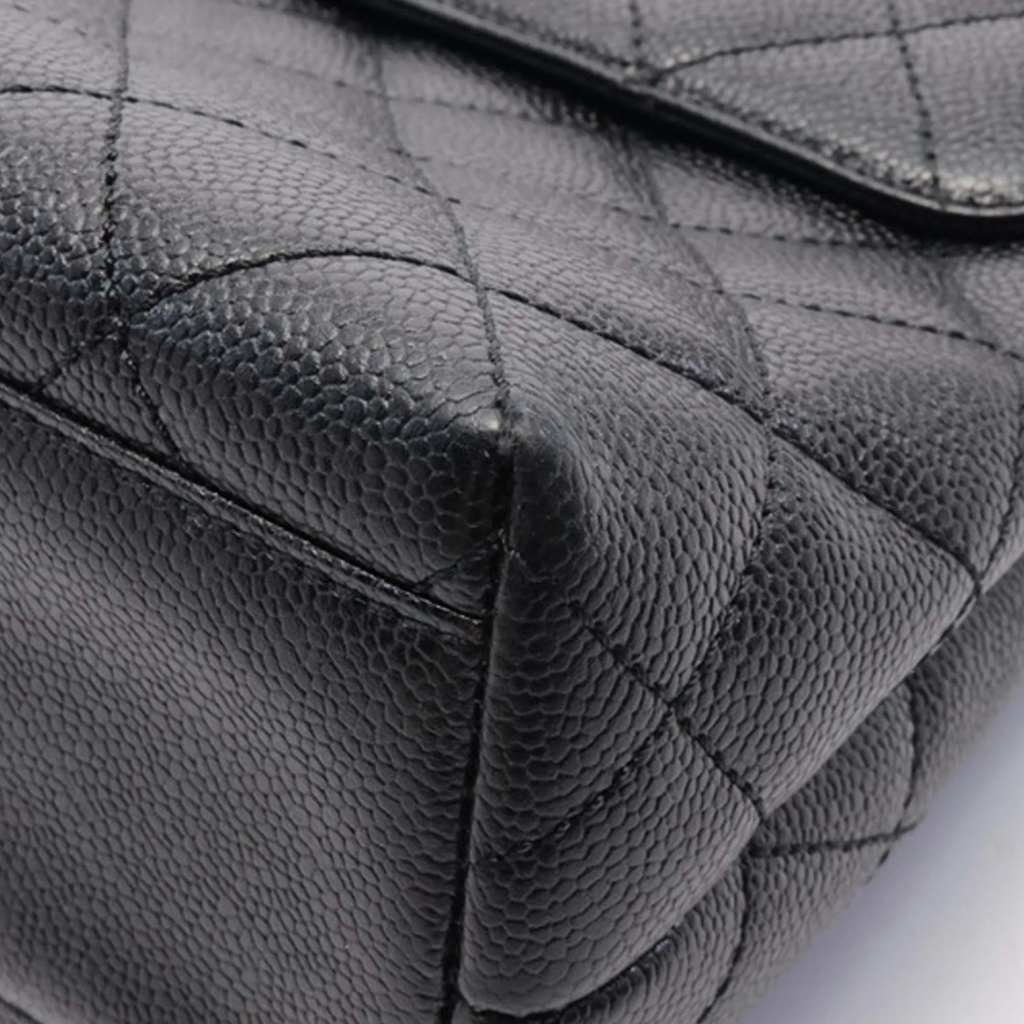 Black Chanel Caviar Kelly Top Handle Bag