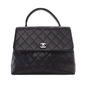 Black Chanel Caviar Kelly Top Handle Bag