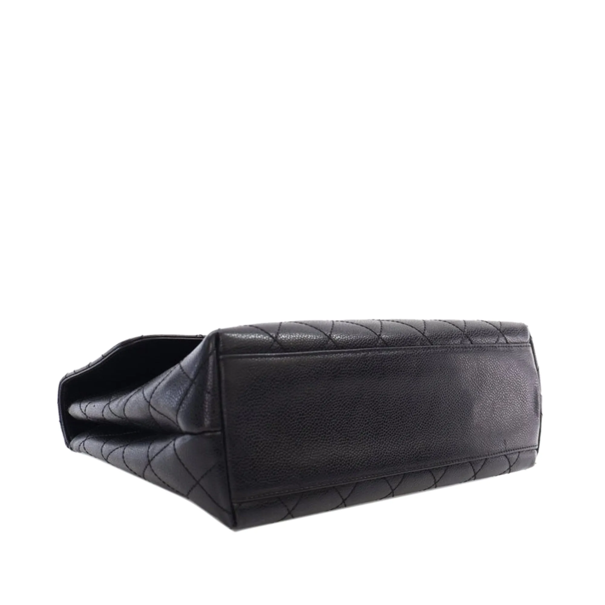 Black Chanel Caviar Kelly Top Handle Bag