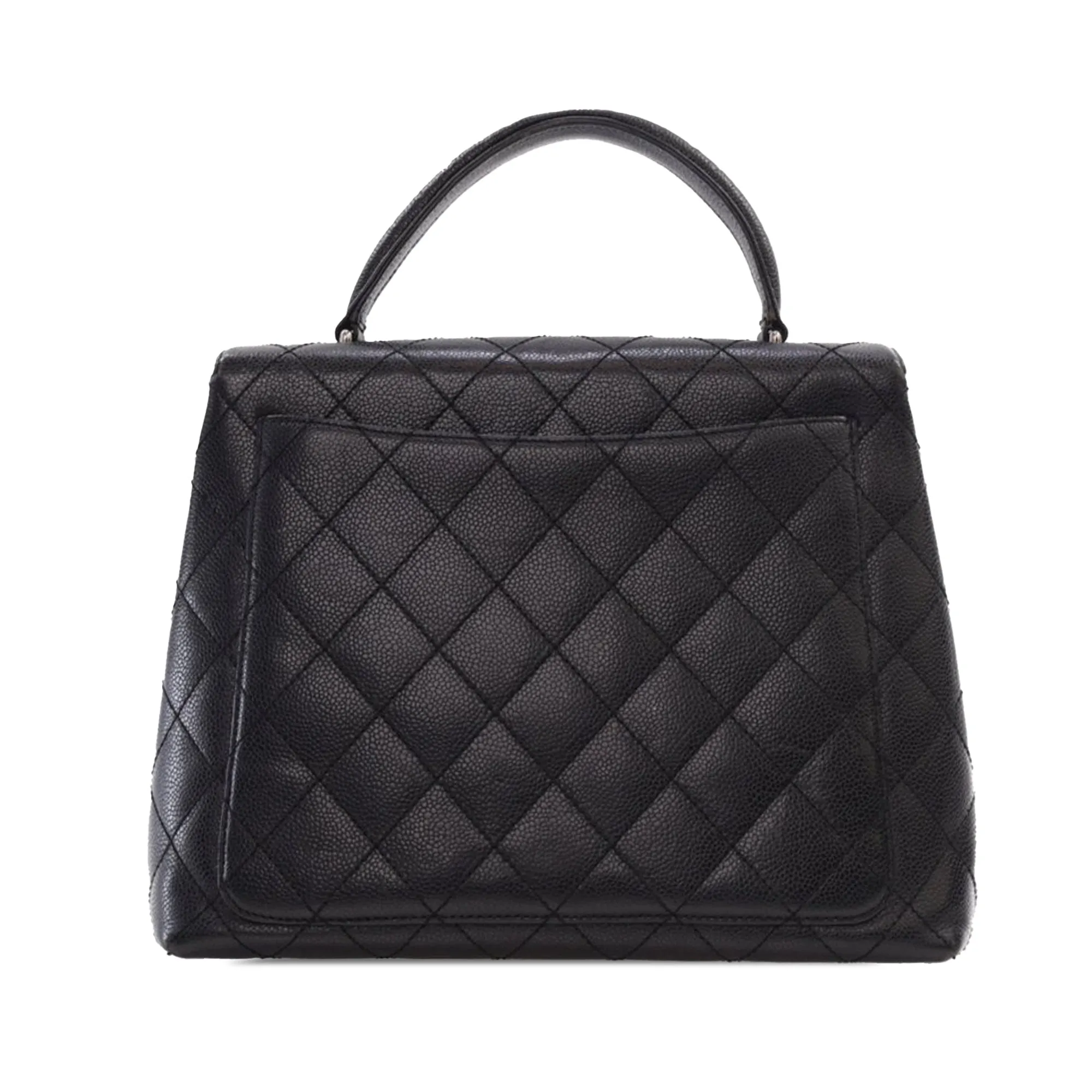 Black Chanel Caviar Kelly Top Handle Bag