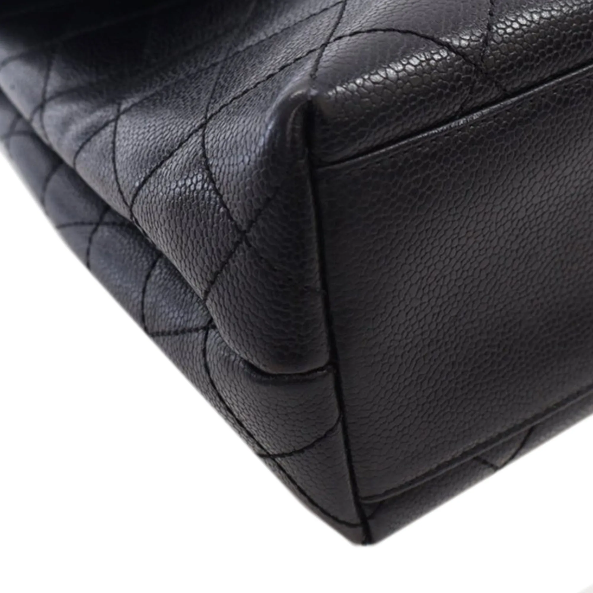 Black Chanel Caviar Kelly Top Handle Bag