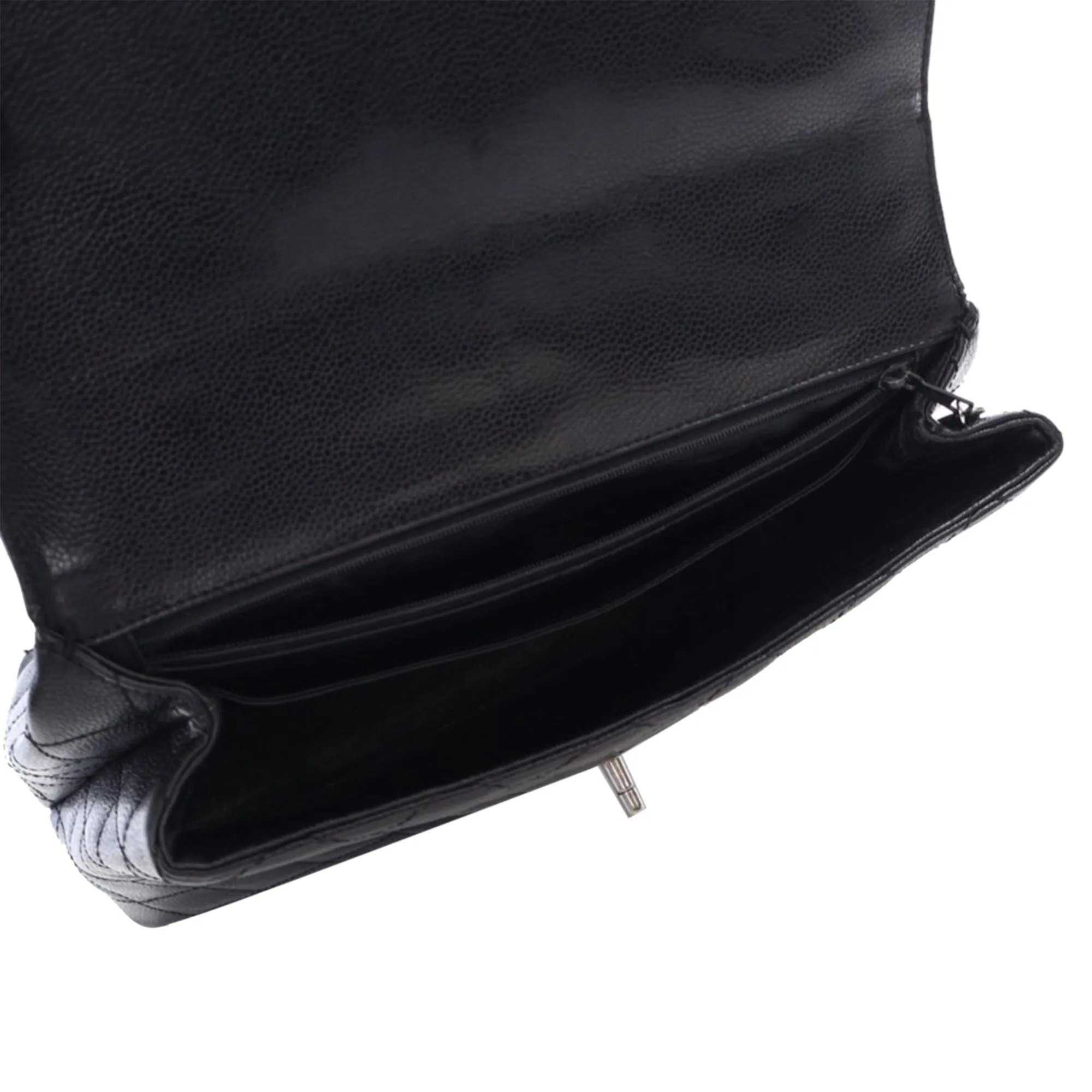 Black Chanel Caviar Kelly Top Handle Bag