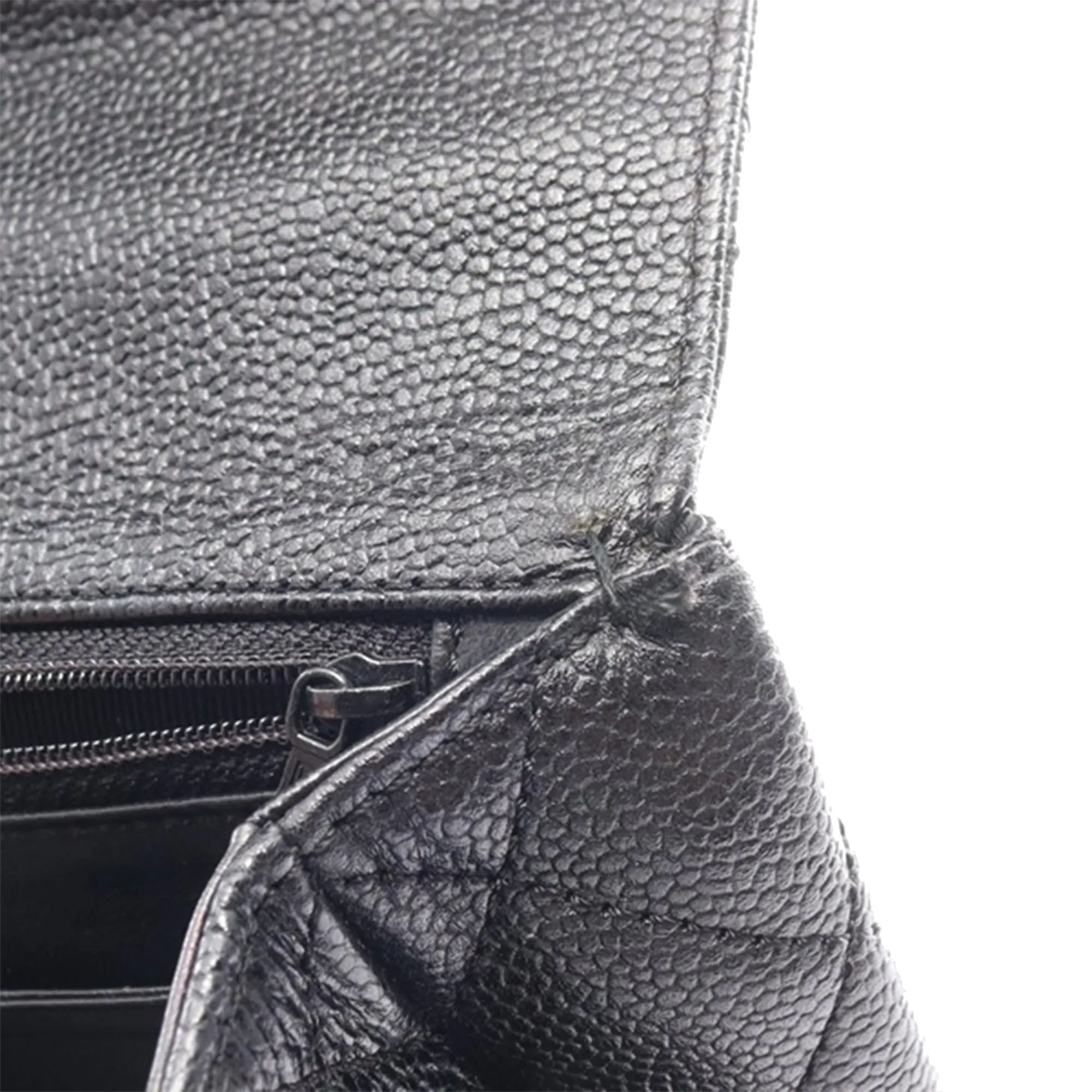 Black Chanel Caviar Kelly Top Handle Handbag