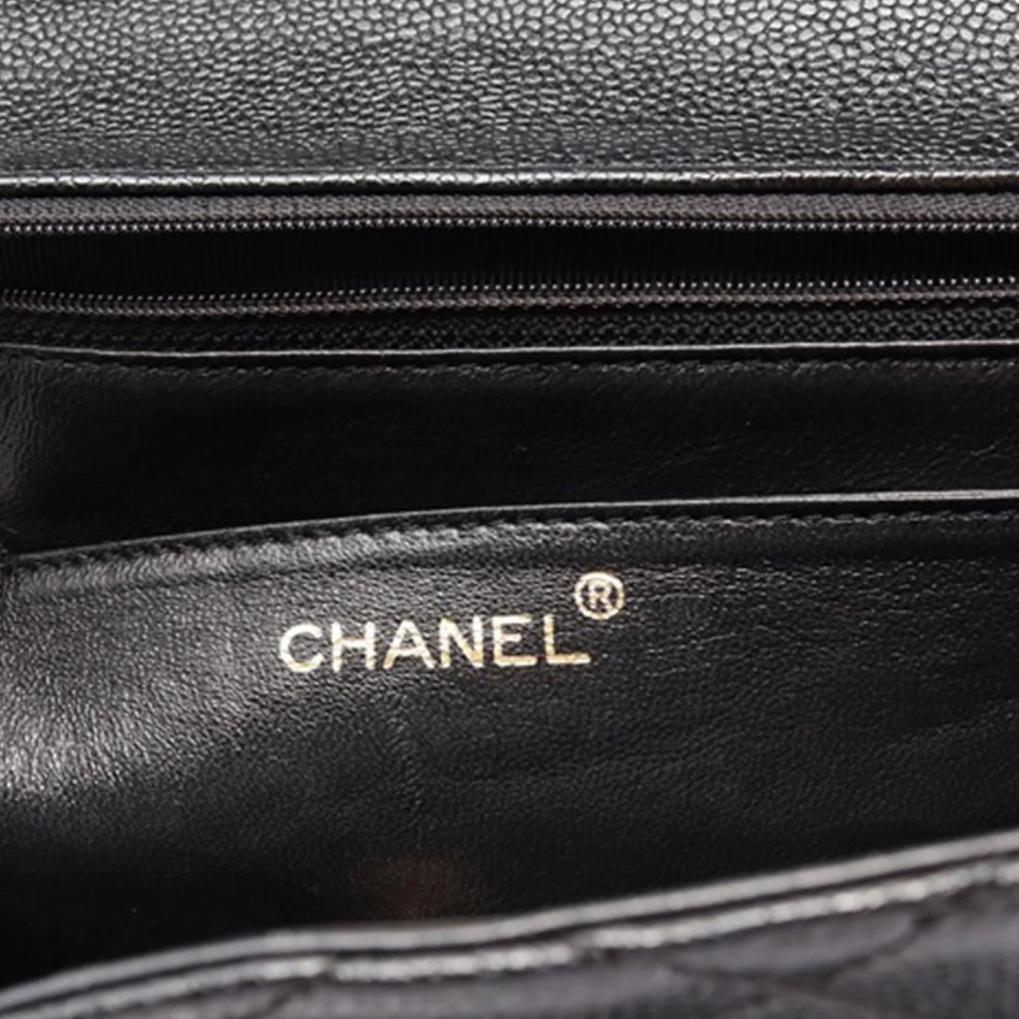 Black Chanel Caviar Kelly Top Handle Handbag