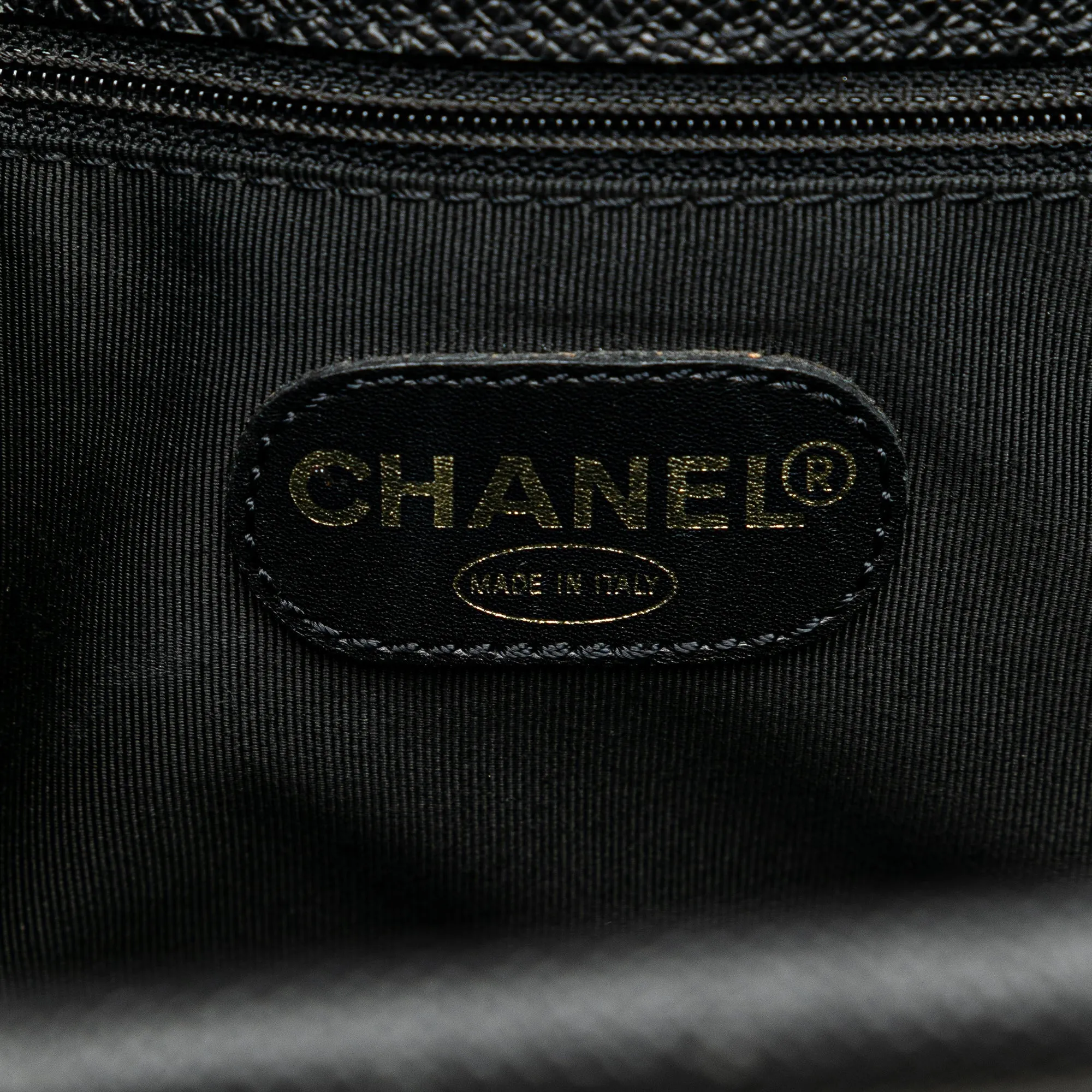 Black Chanel Caviar Tortoise Top Handle Tote