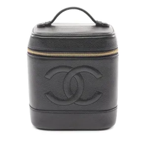 Black Chanel CC Caviar Vanity Case