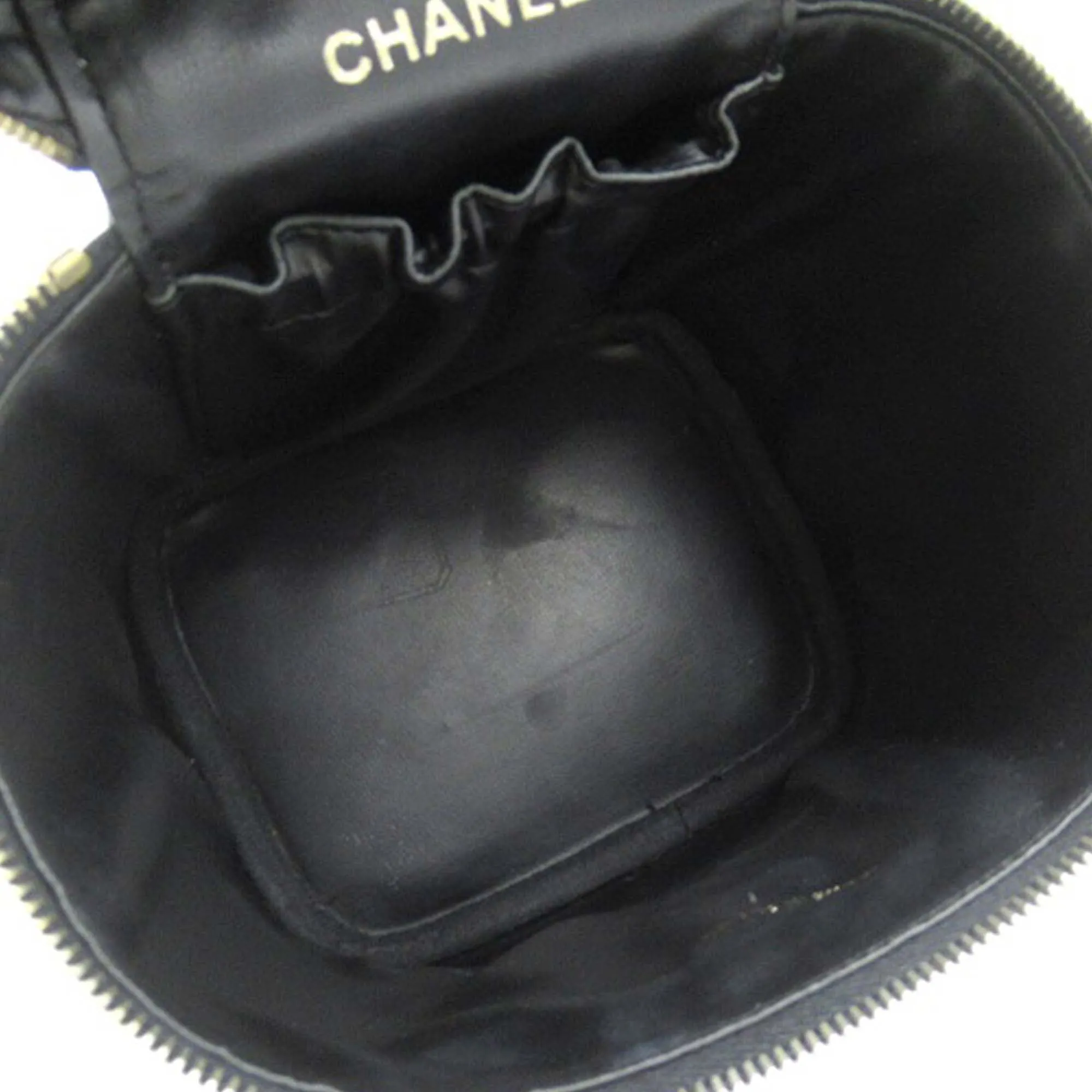 Black Chanel CC Caviar Vanity Case