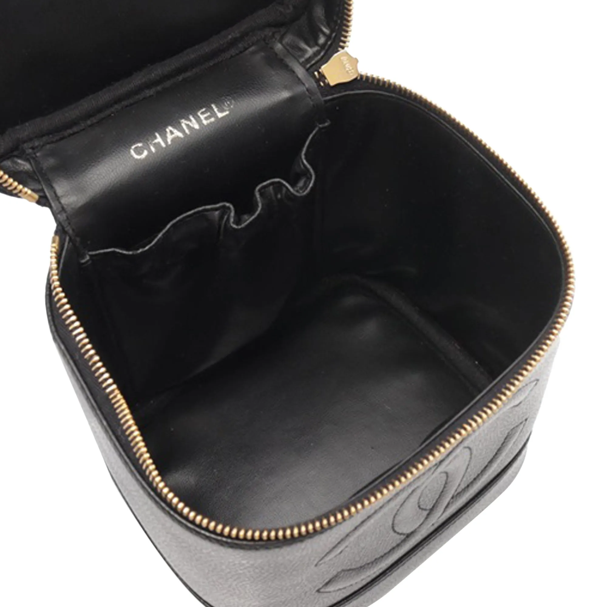 Black Chanel CC Caviar Vanity Case