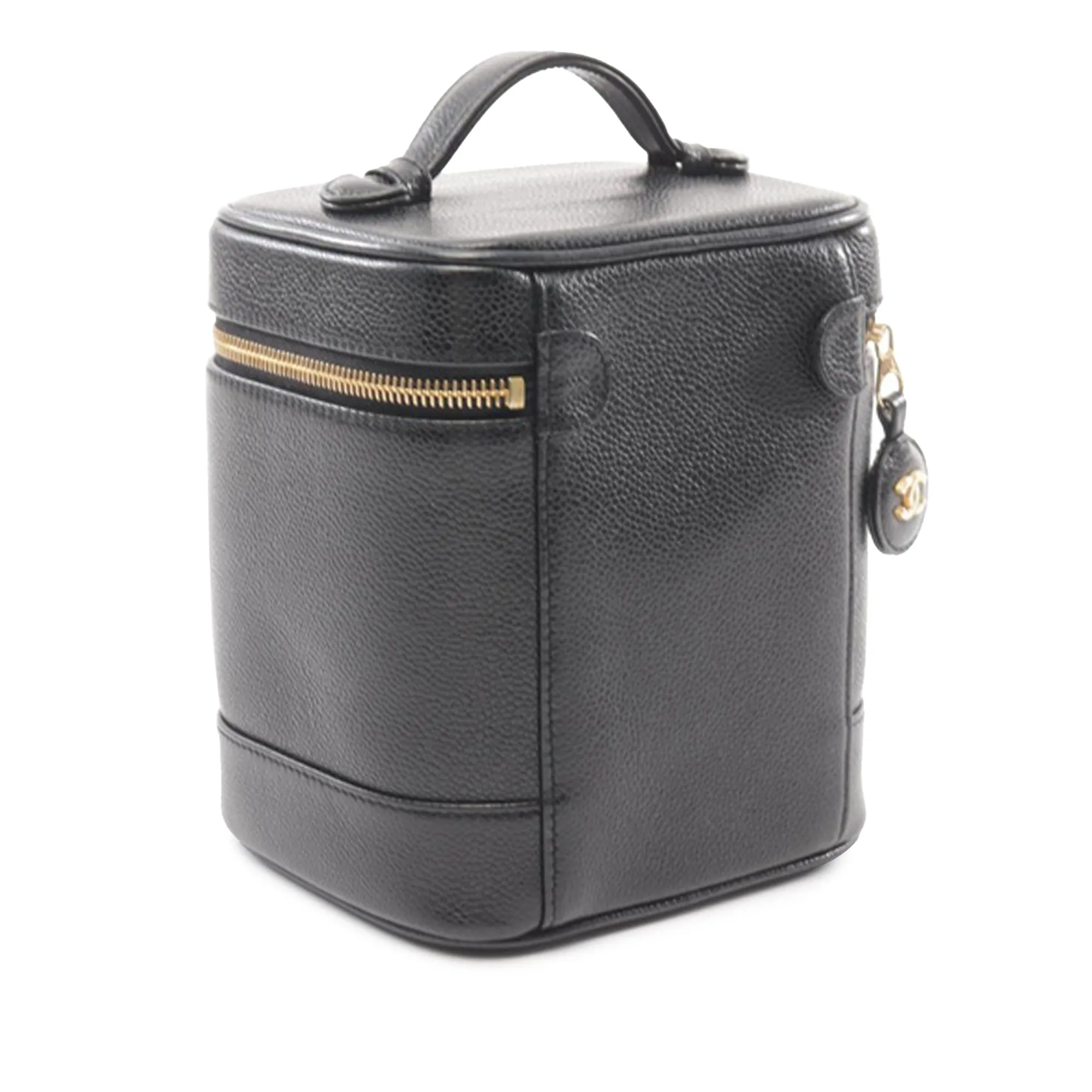 Black Chanel CC Caviar Vanity Case