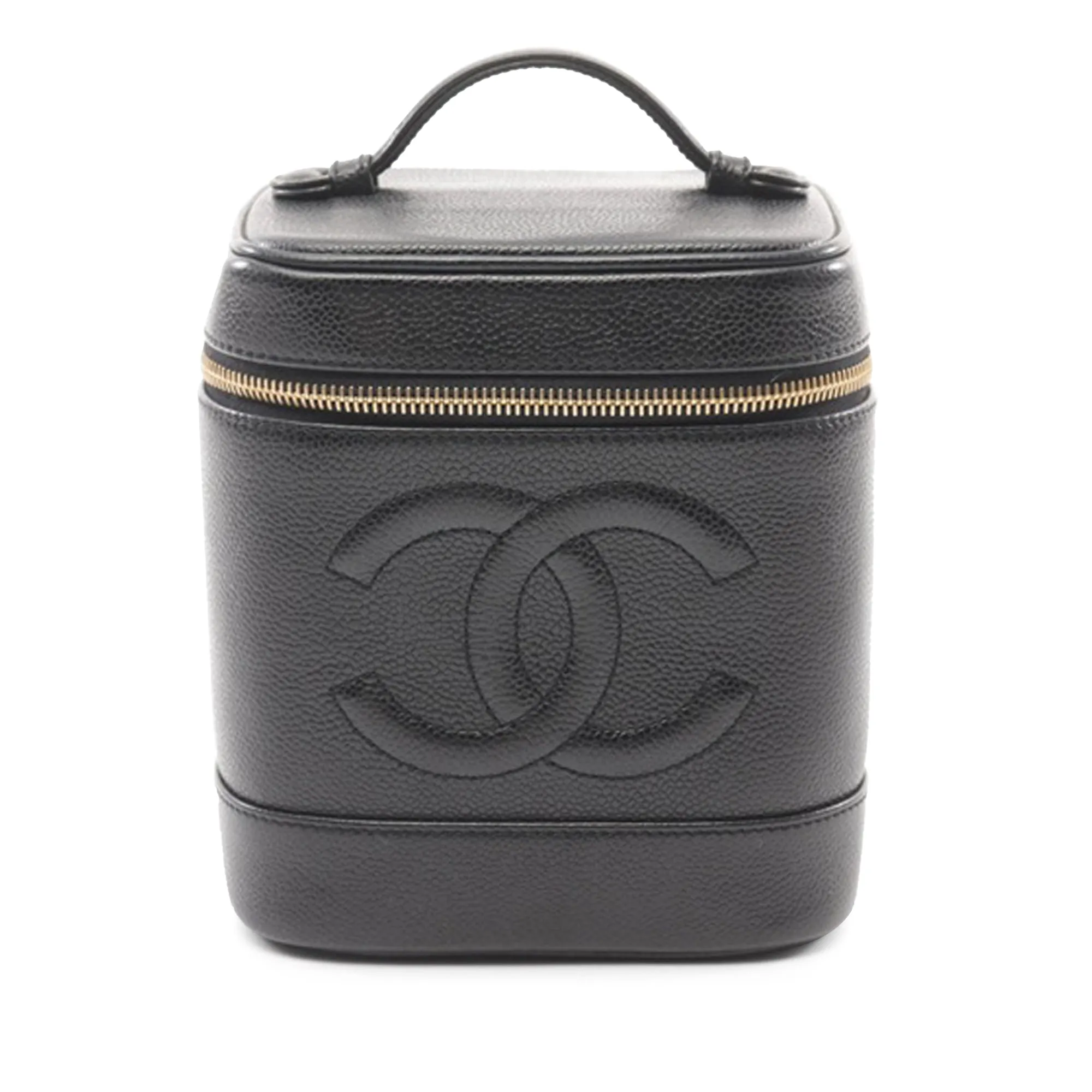Black Chanel CC Caviar Vanity Case