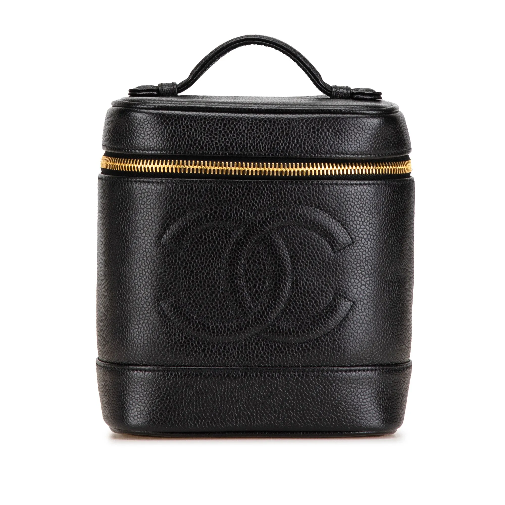 Black Chanel CC Caviar Vanity Case