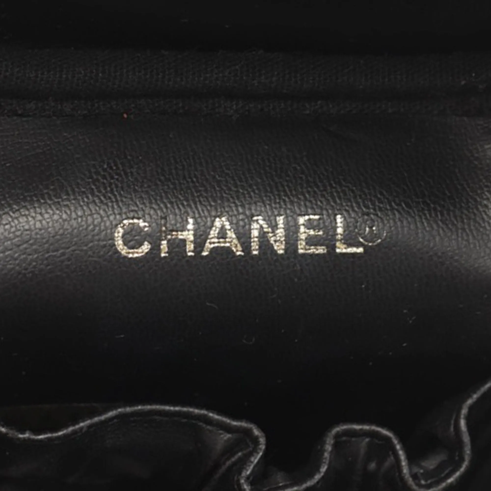 Black Chanel CC Caviar Vanity Case