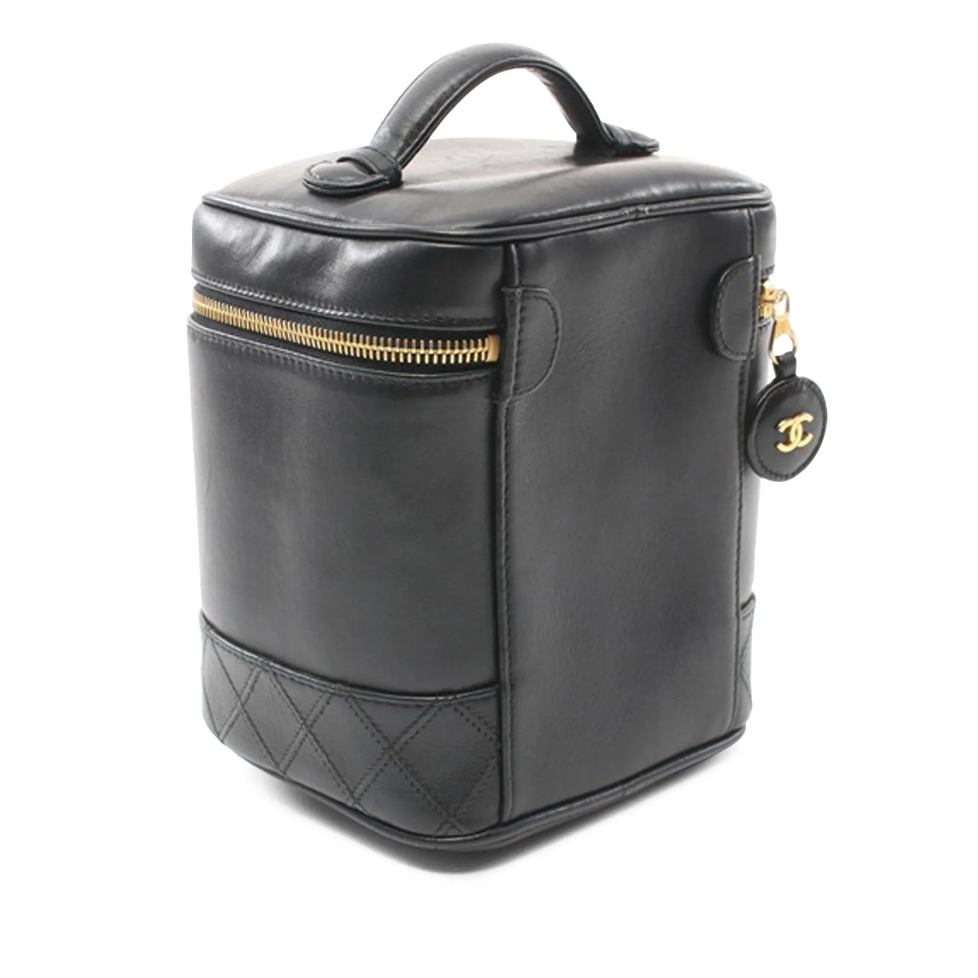 Black Chanel CC Lambskin Vanity Case