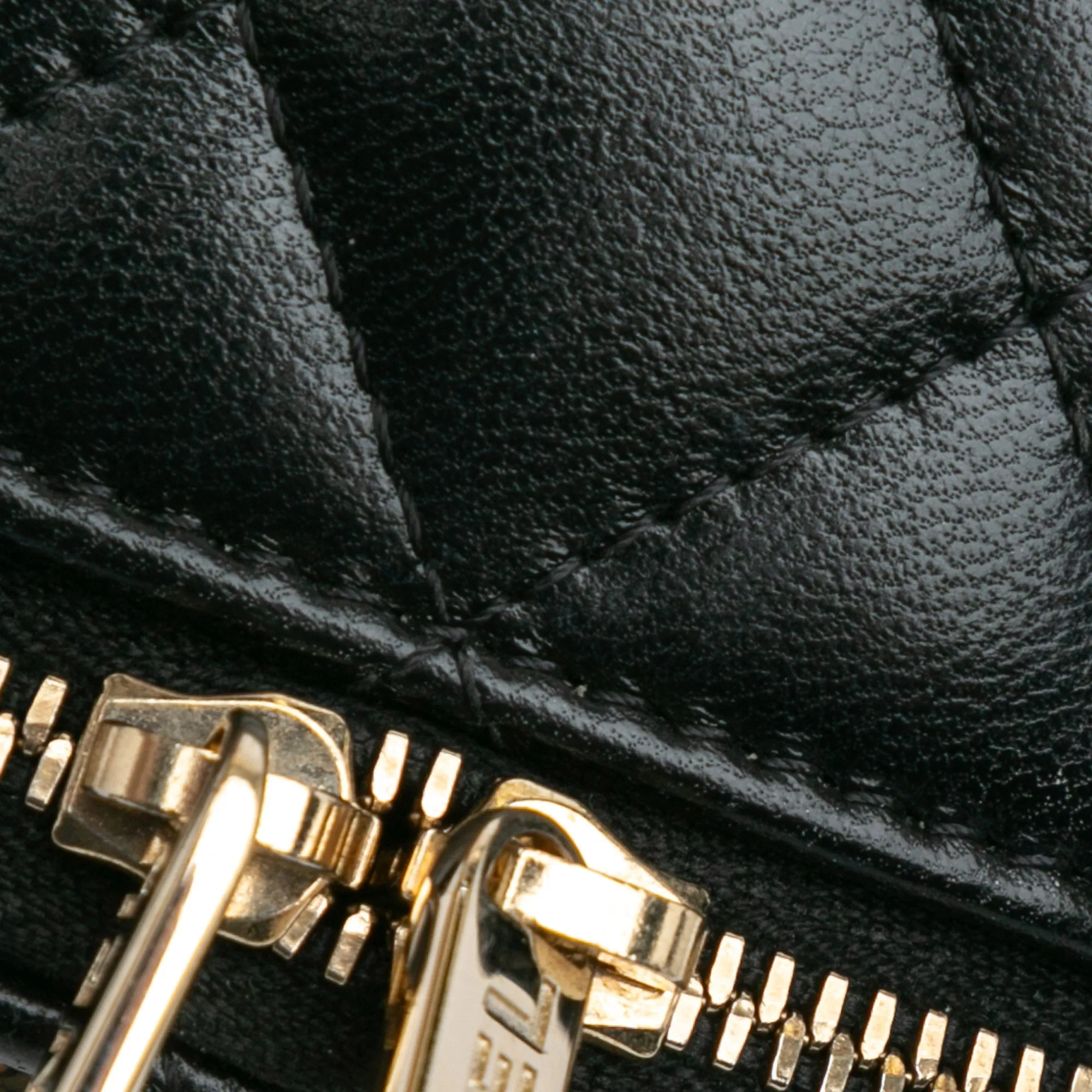 Black Chanel CC Quilted Lambskin Oval Top Handle Clutch Handbag