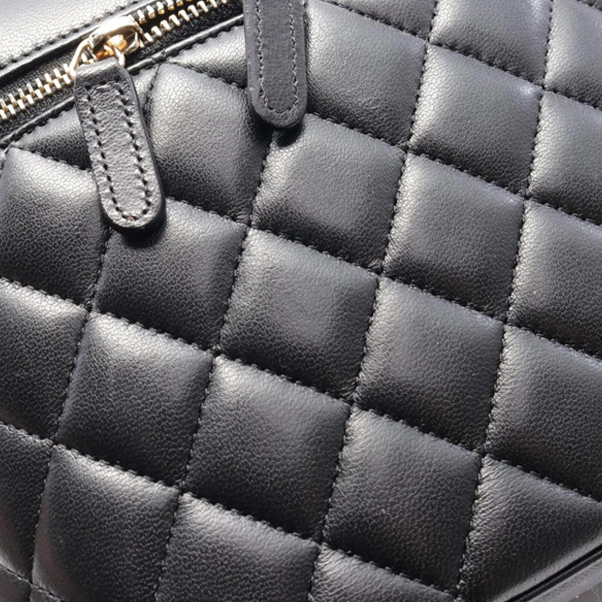 Black Chanel CC Quilted Lambskin Vanity Bag
