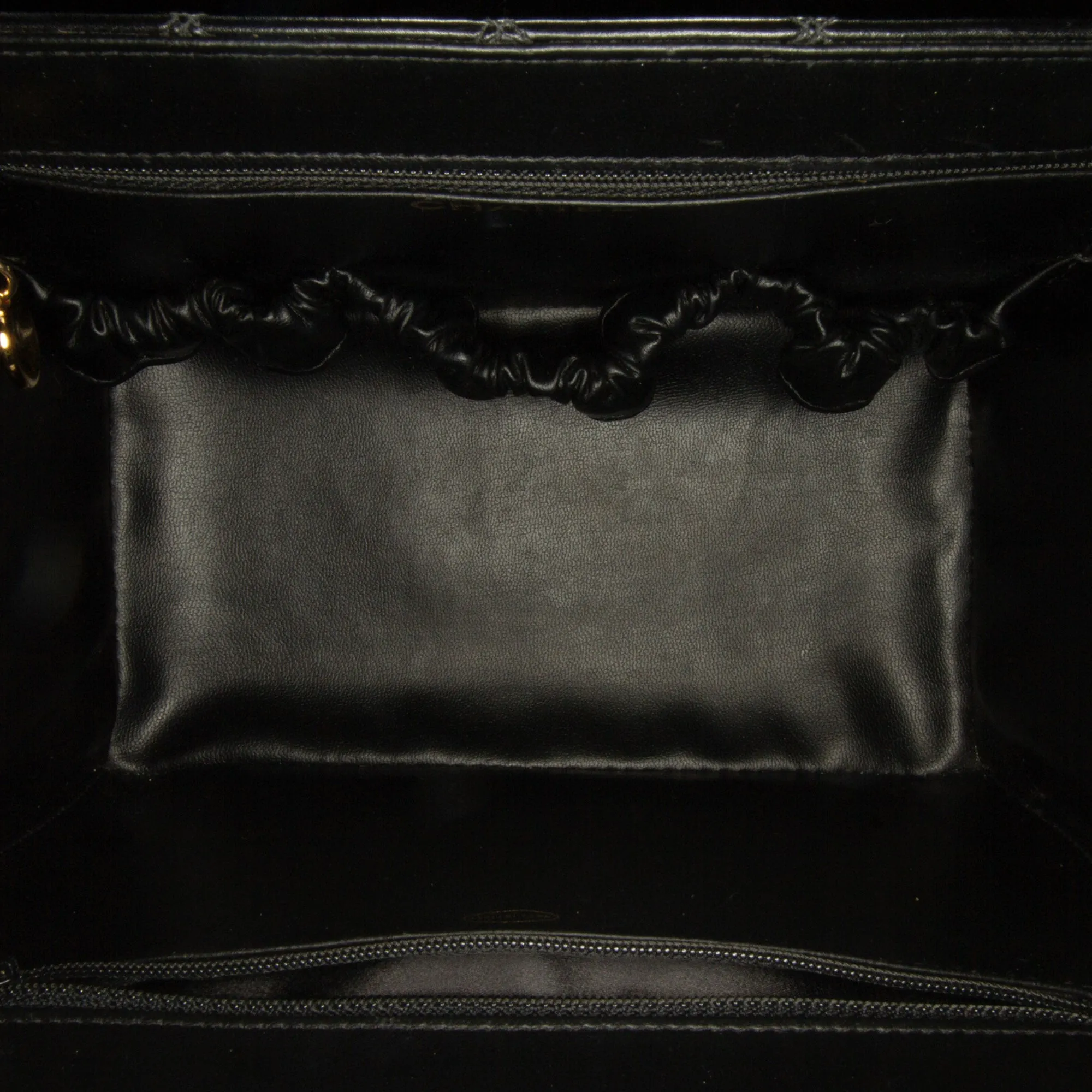 Black Chanel Matelasse Lambskin Vanity Bag