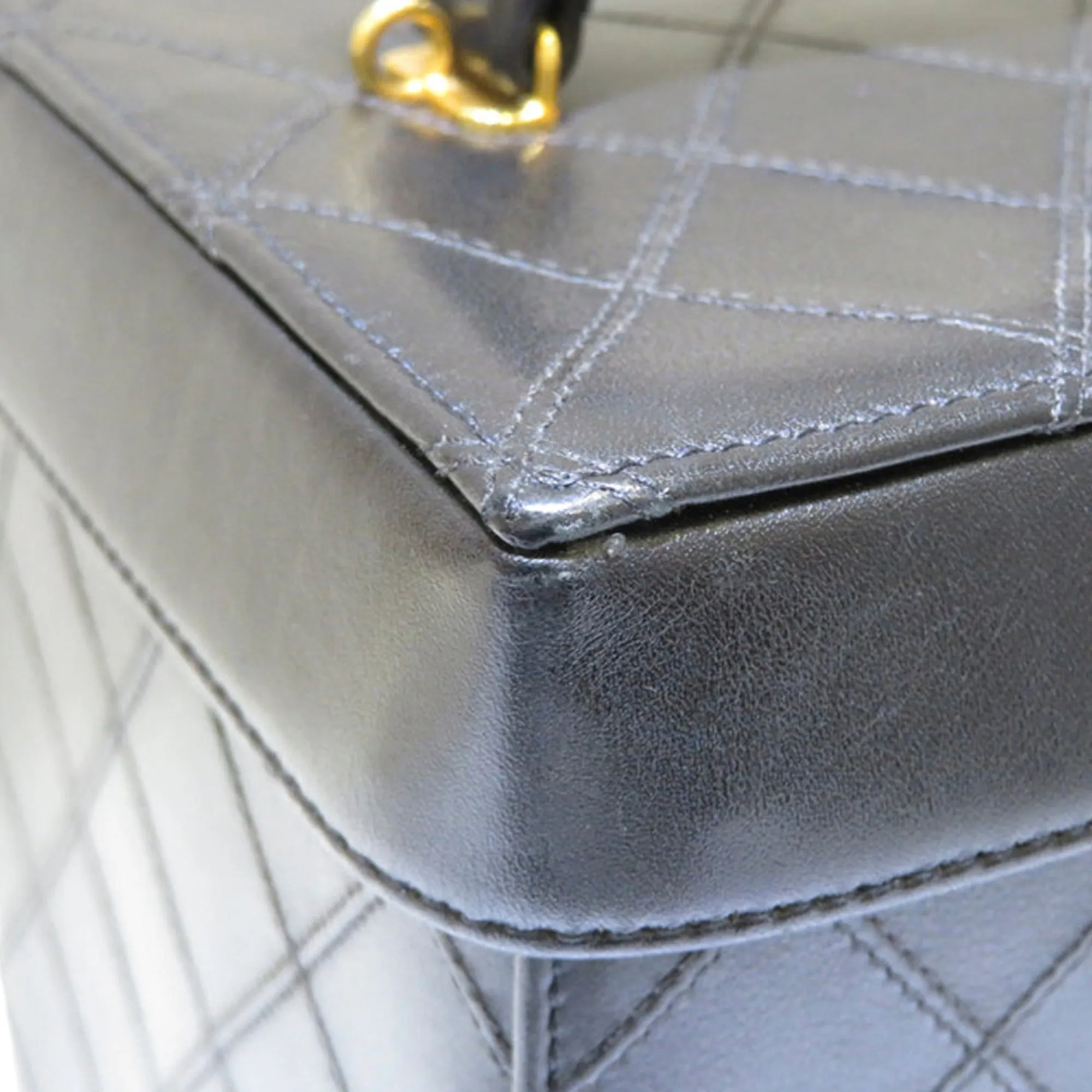 Black Chanel Matelasse Lambskin Vanity Bag