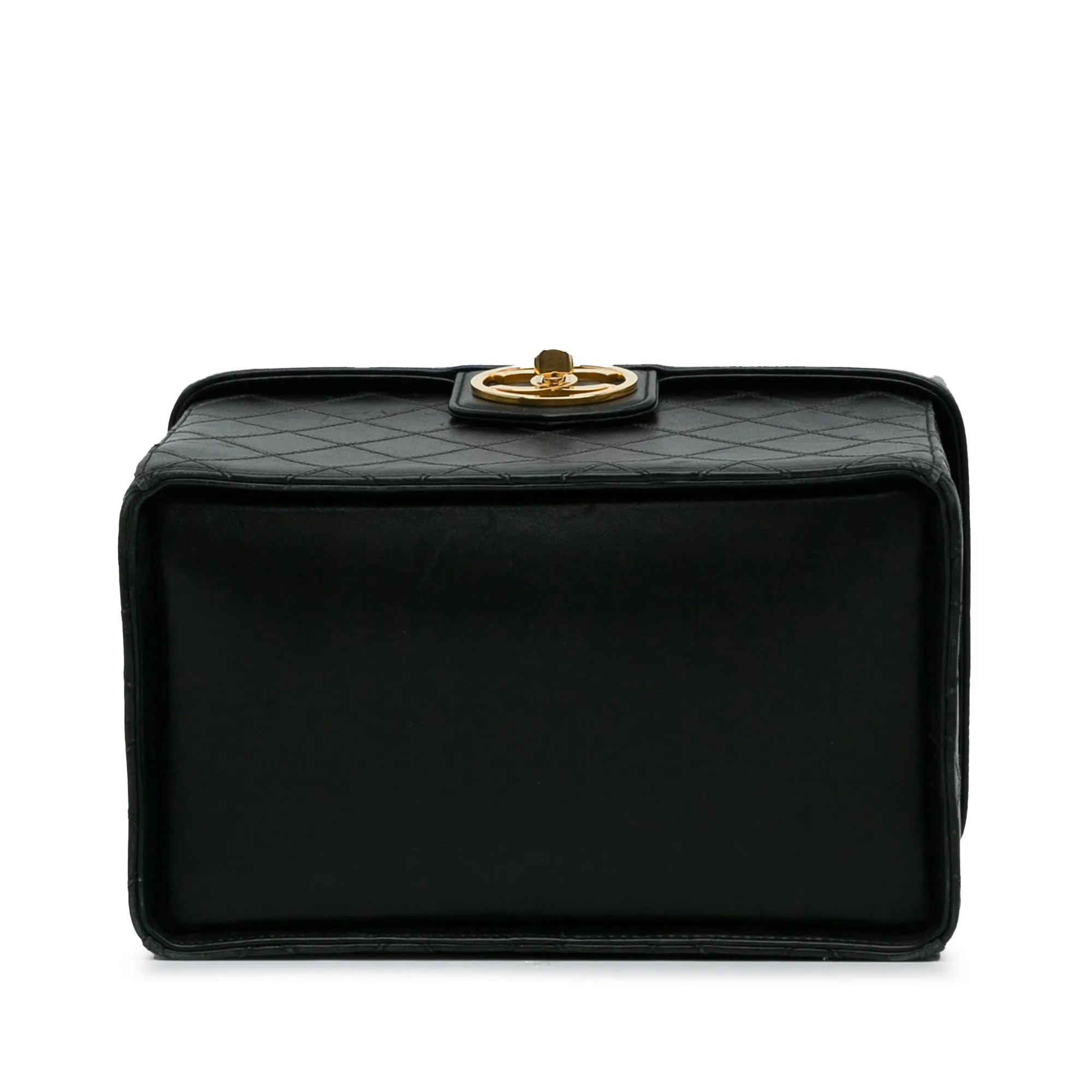 Black Chanel Matelasse Lambskin Vanity Bag