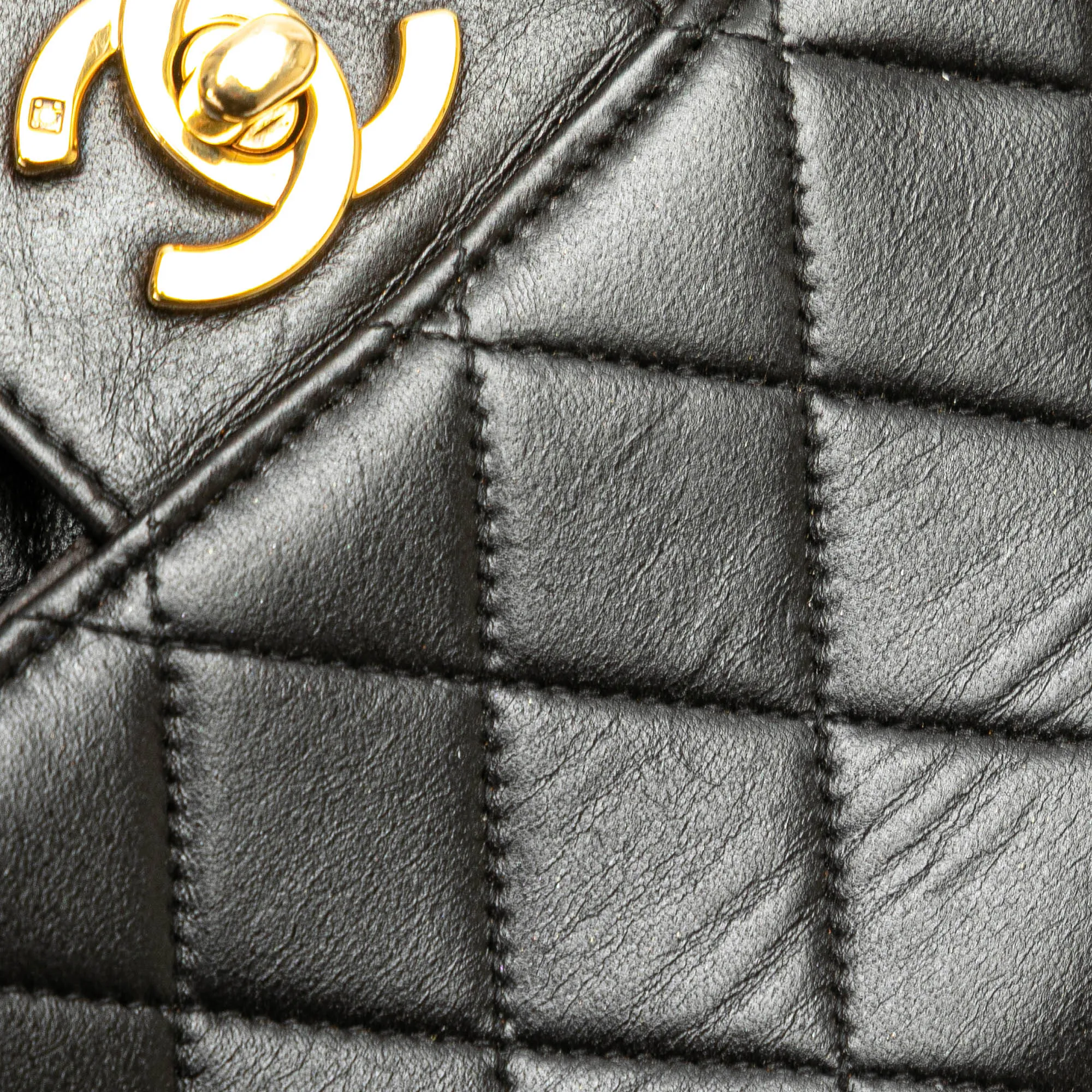 Black Chanel Medium Lambskin Kelly Parent Top Handle Bag