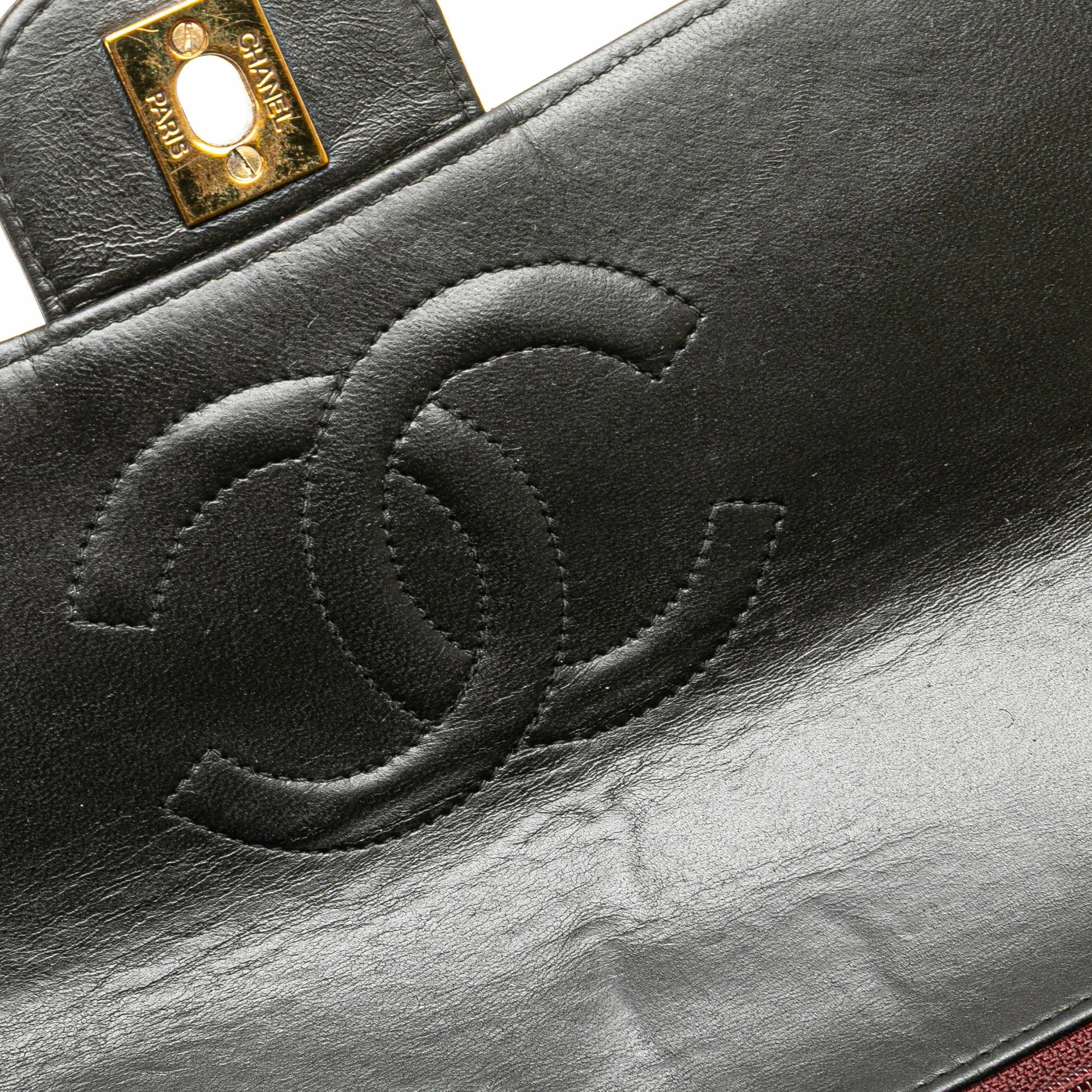 Black Chanel Medium Lambskin Kelly Parent Top Handle Bag