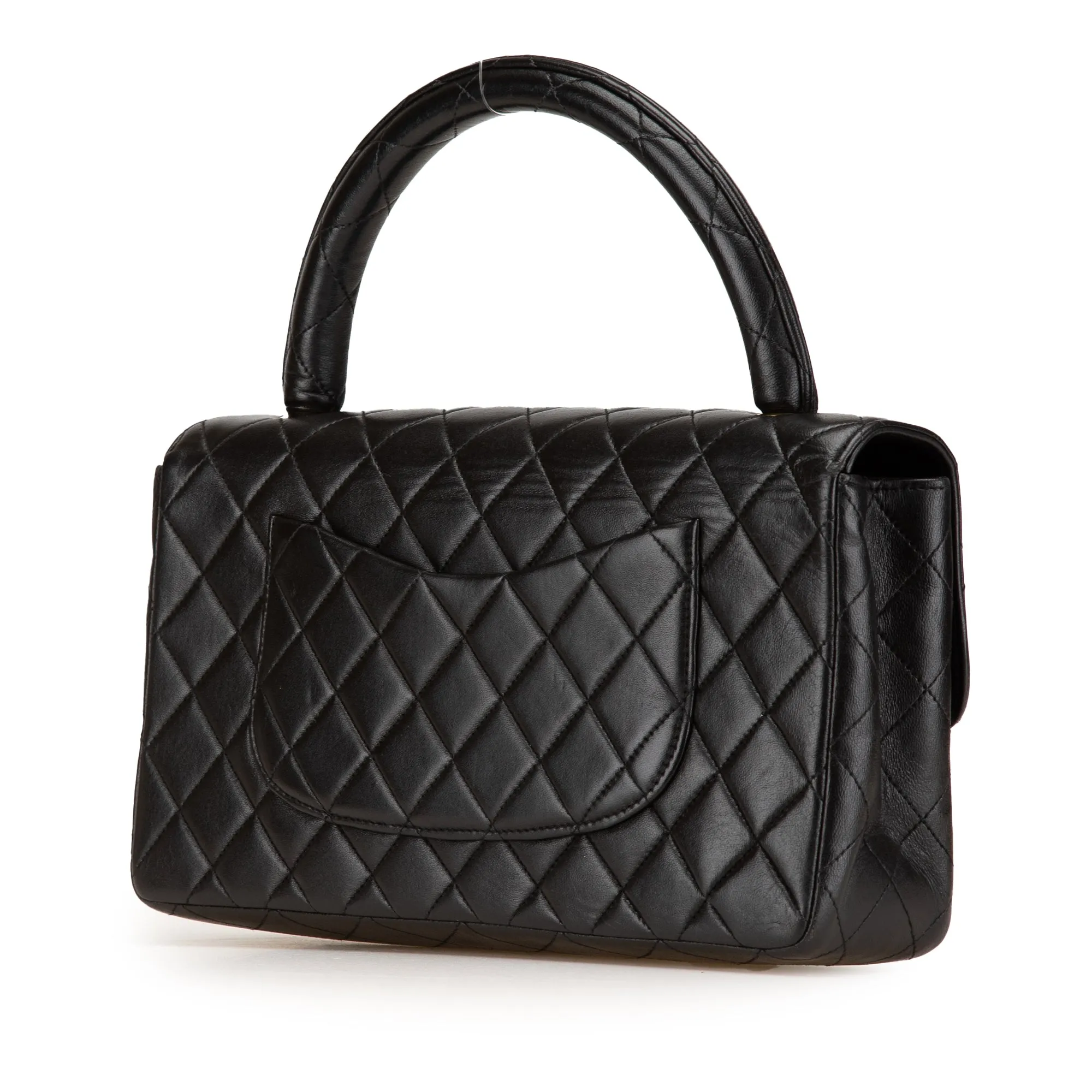 Black Chanel Medium Lambskin Kelly Parent Top Handle Bag