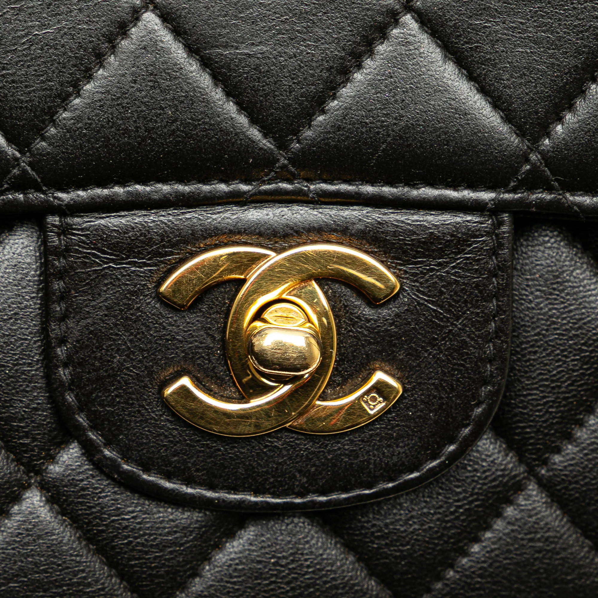 Black Chanel Medium Lambskin Kelly Parent Top Handle Bag