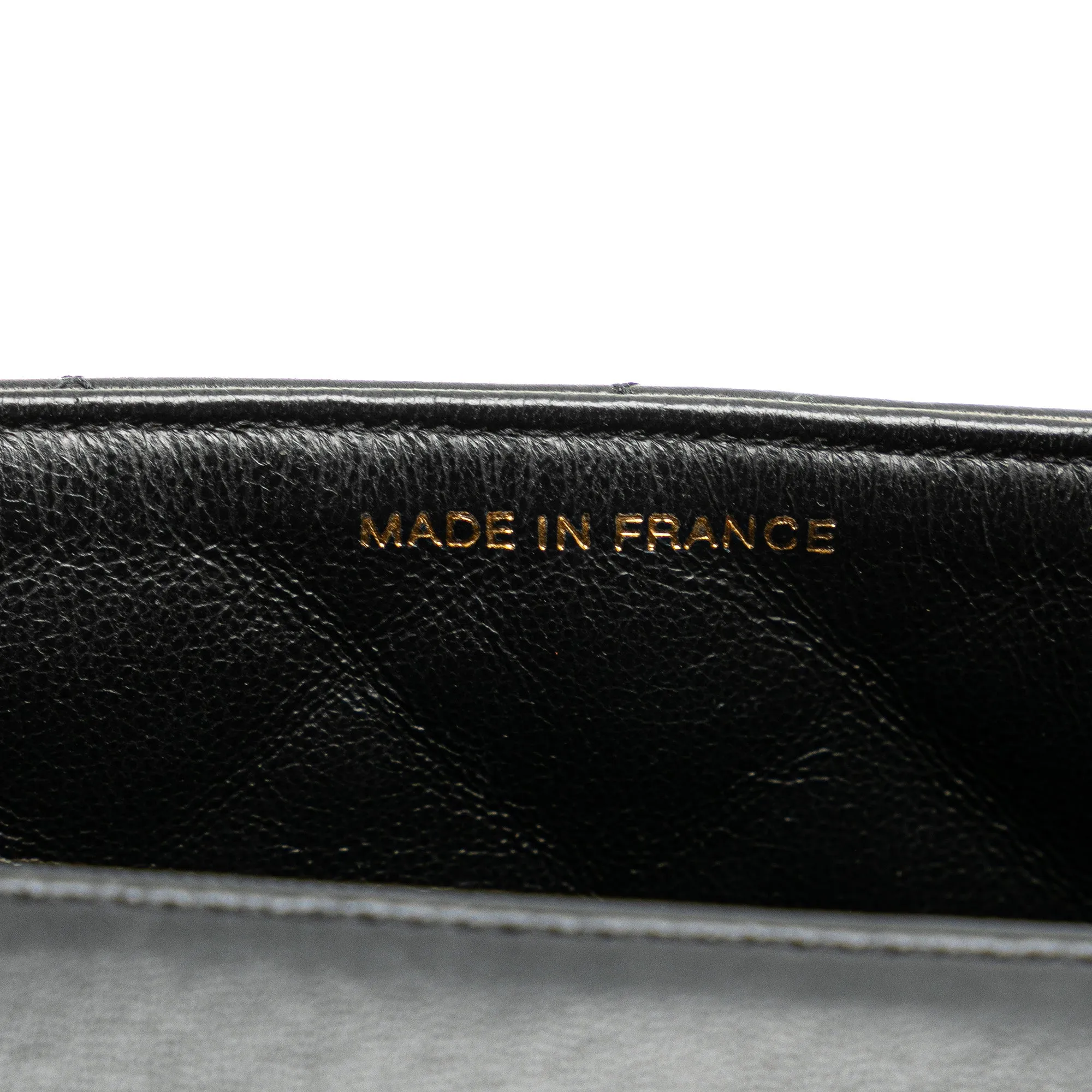Black Chanel Medium Lambskin Kelly Top Handle Bag